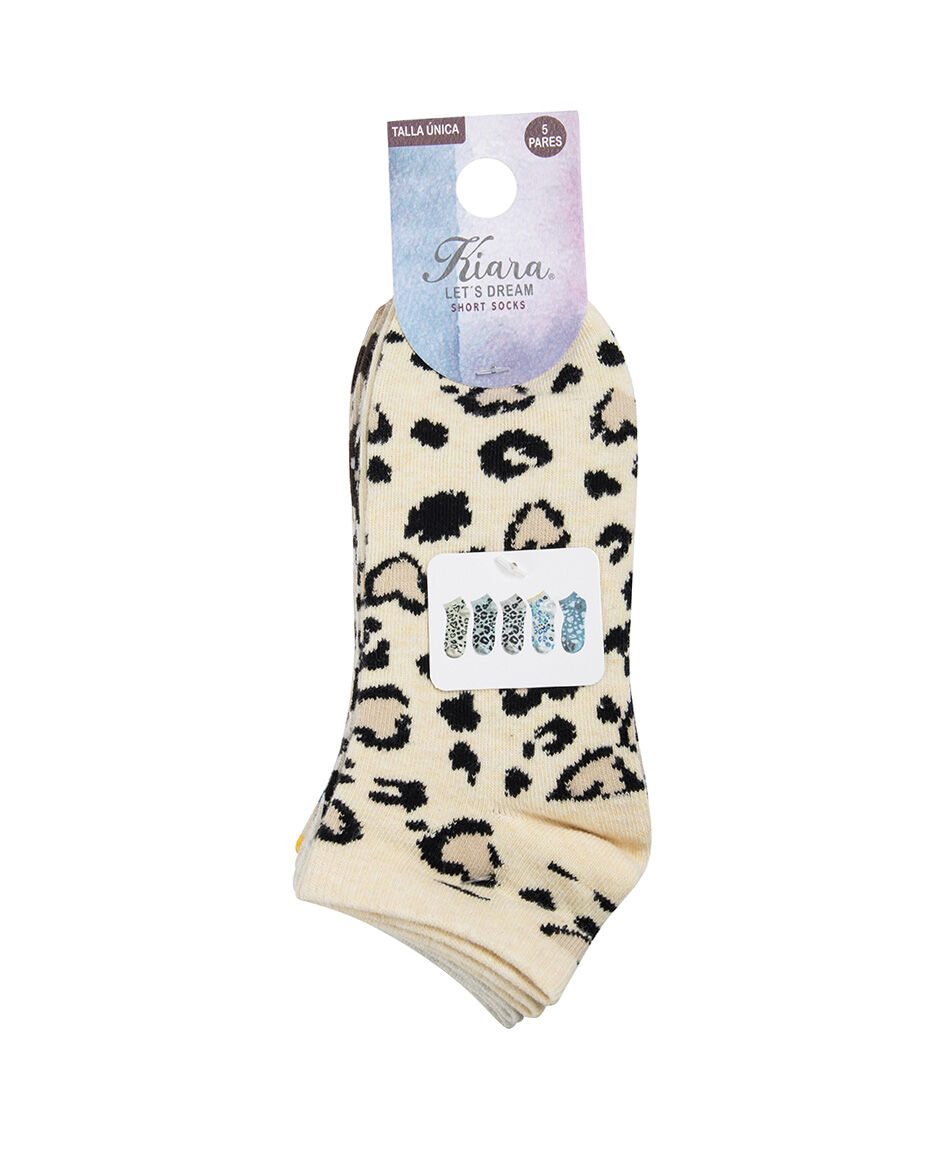 Pack 5 calcetines mujer animal print