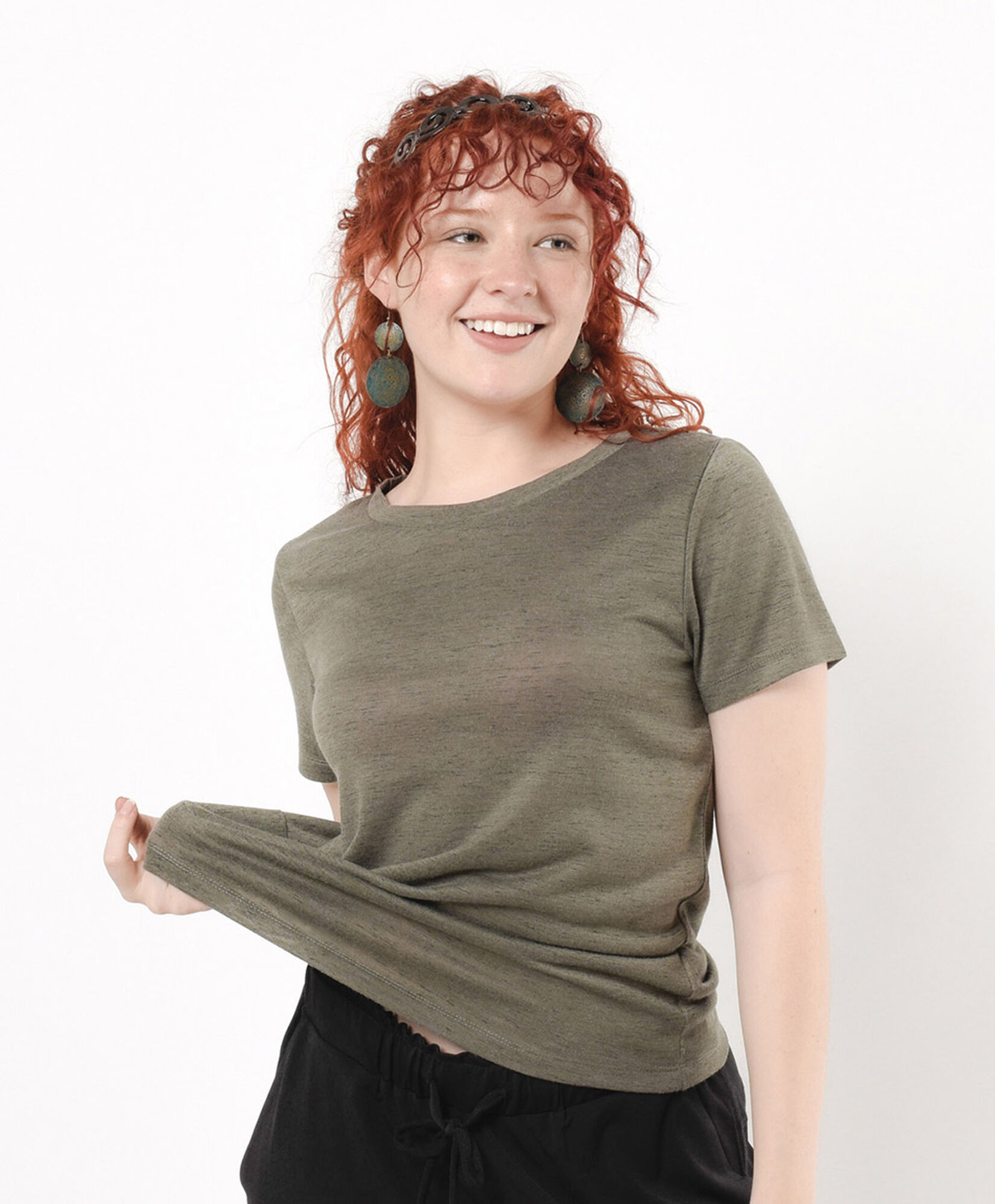 Polera mujer jaspeada lino Polera mujer jaspeada lino