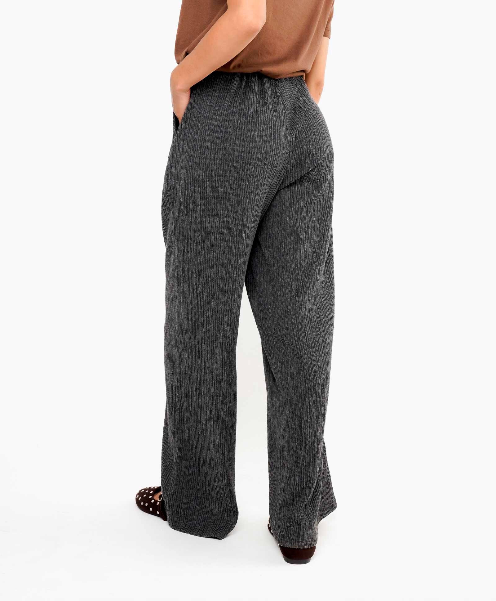 Pantal&oacute;n mujer pliss&eacute; marengo