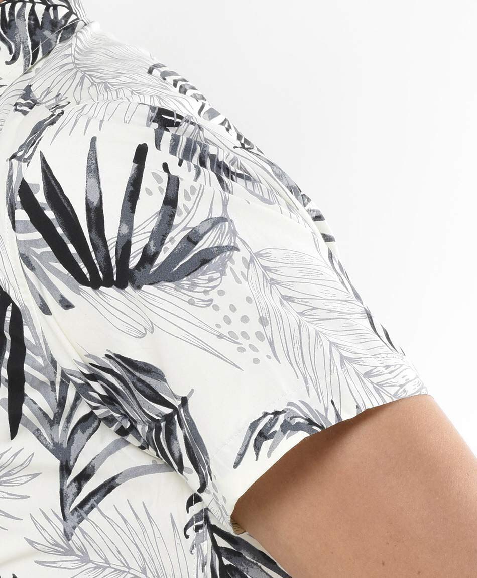 Camisa hombre estampada hojas