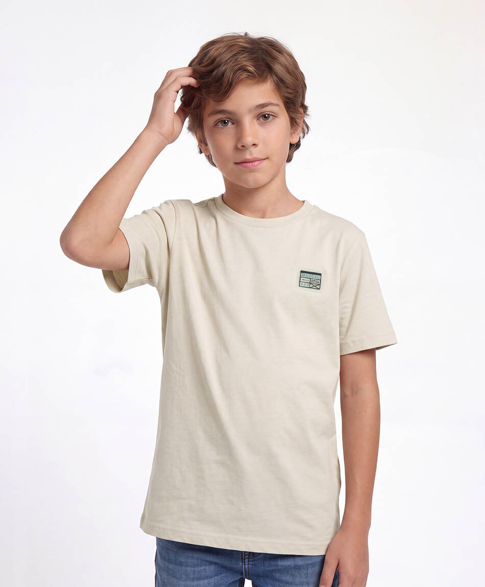 Polera ni&ntilde;o b&aacute;sica beige