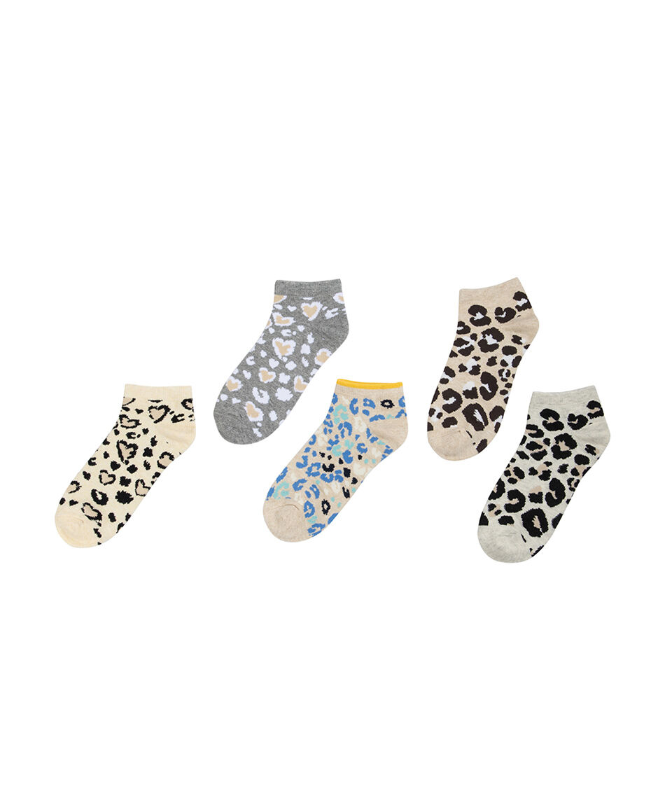 Pack 5 calcetines mujer animal print