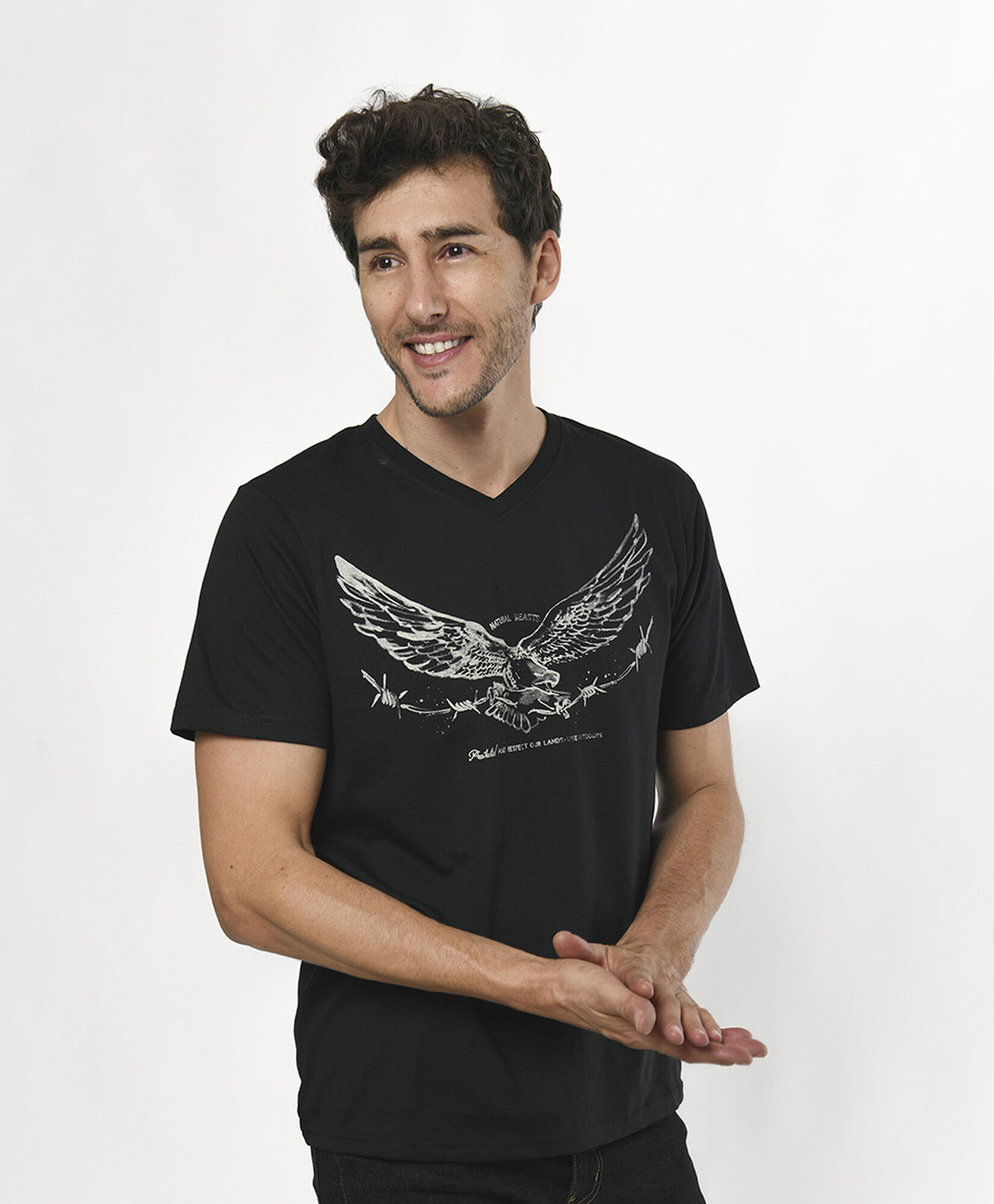 Polera hombre estampado águila Polera hombre estampado águila