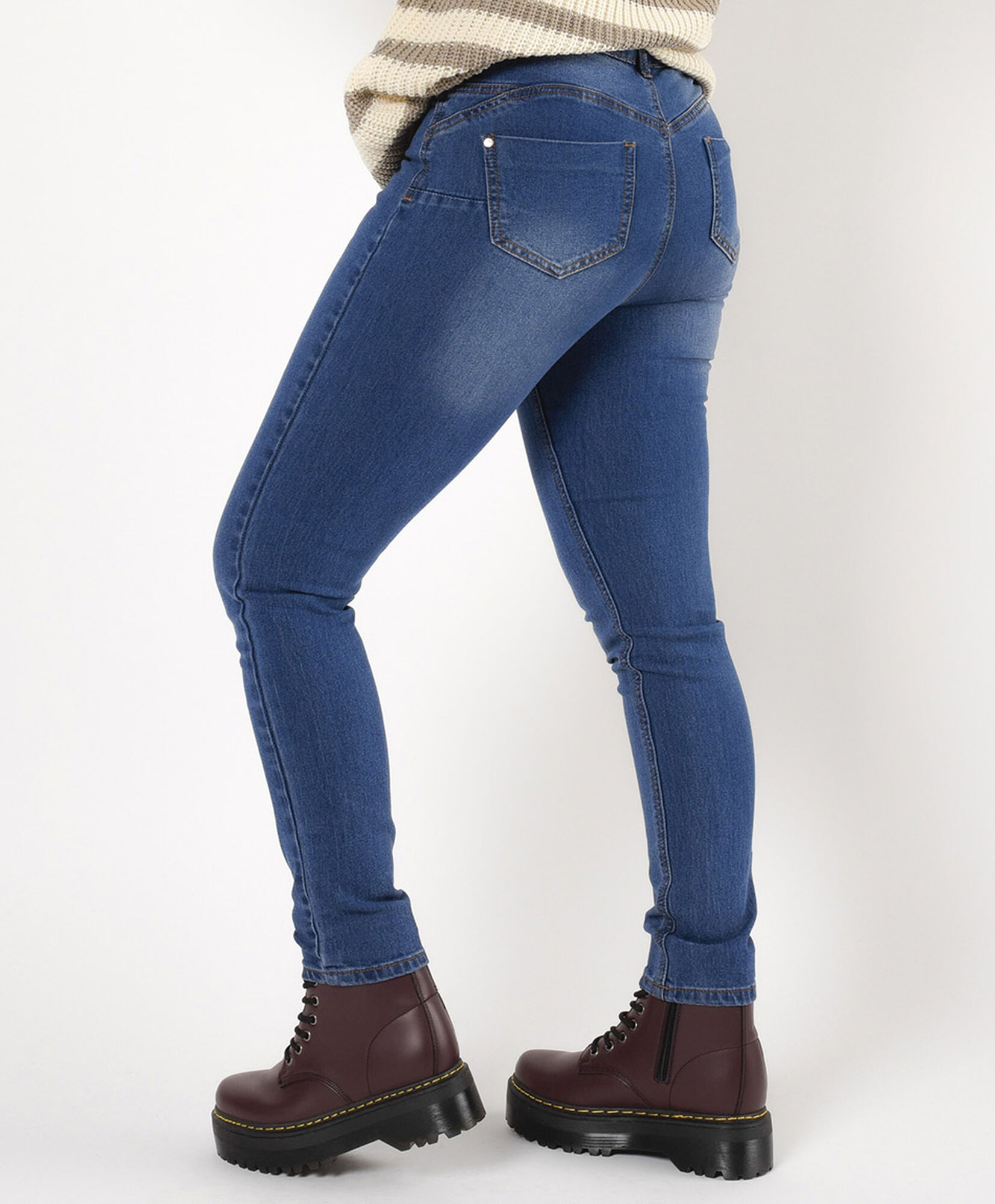 Jeans mujer tiro alto clásico skinny fit Jeans mujer tiro alto clásico skinny fit