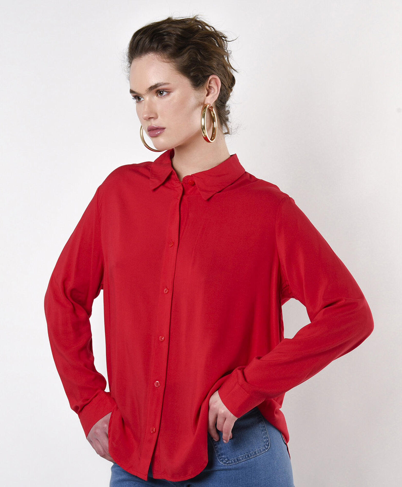 Blusa mujer camisera roja Blusa mujer camisera roja