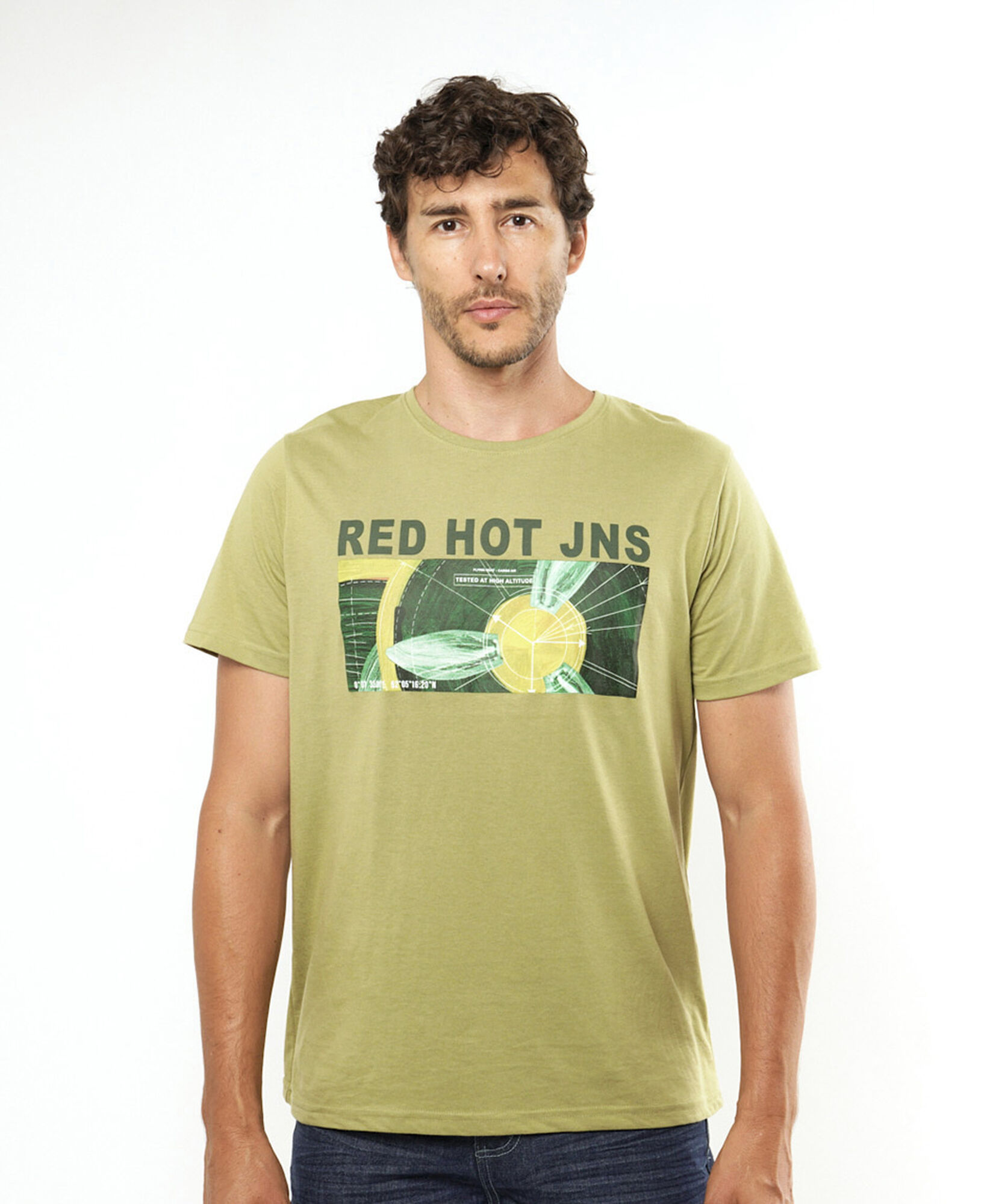 Polera hombre estampado frontal Polera hombre estampado frontal