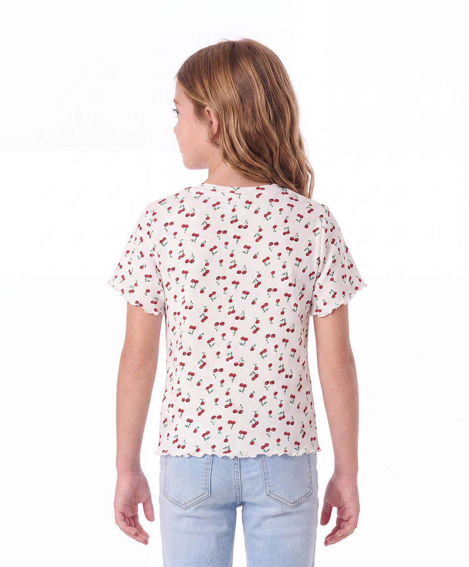 Polera ni&ntilde;a canal&eacute; cerezas