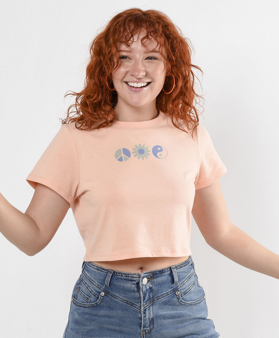 Polera mujer estampado minimalista