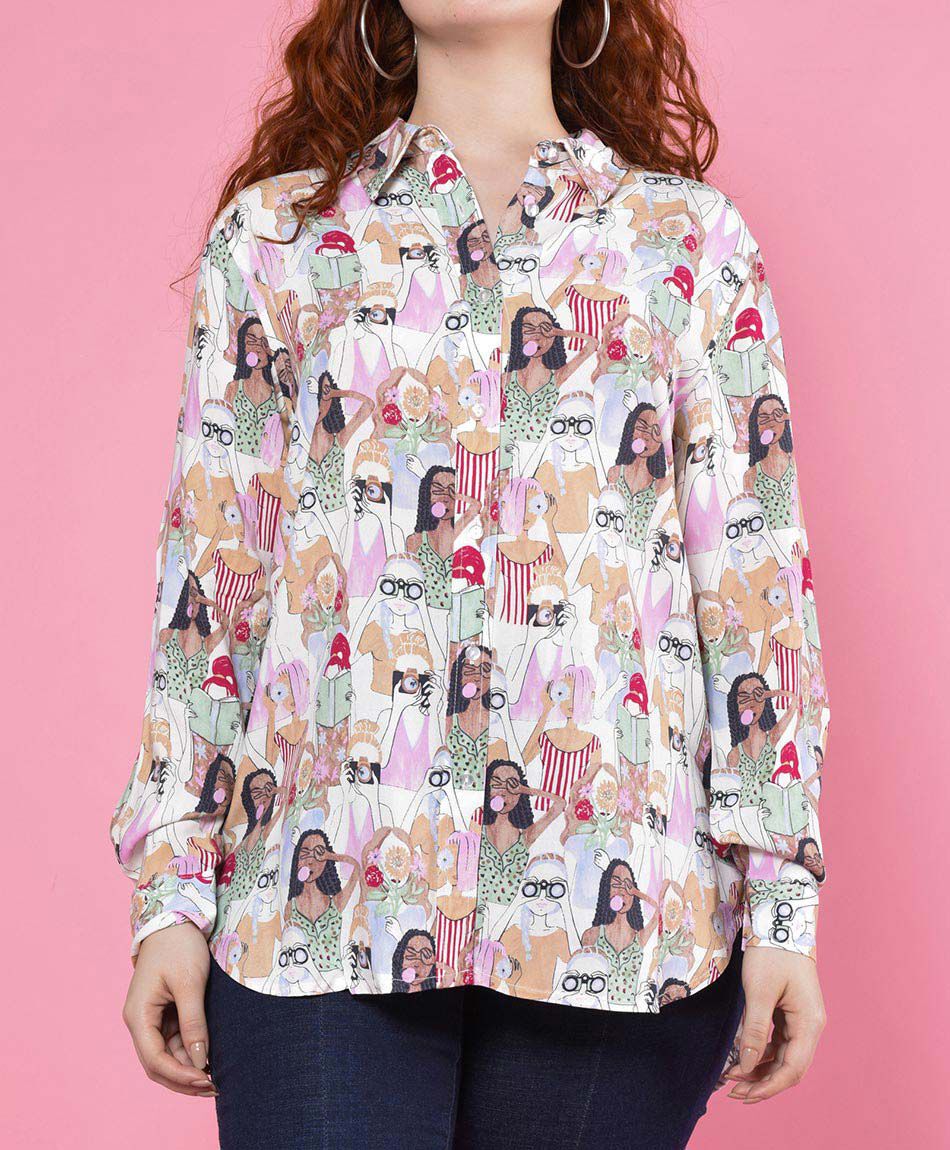 Blusa camisero oversize manga larga