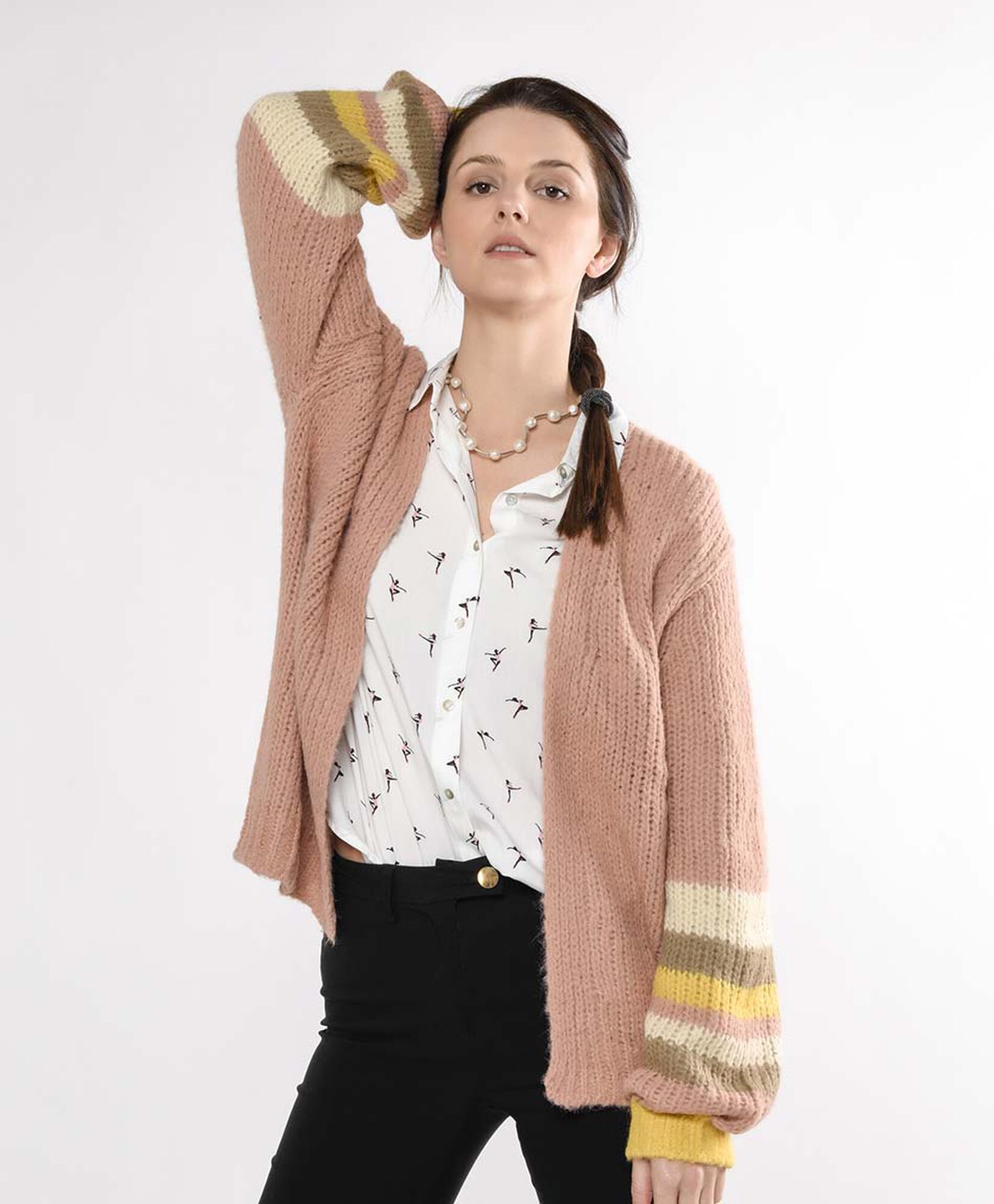 Cardigan mujer colores en mangas Cardigan mujer colores en mangas