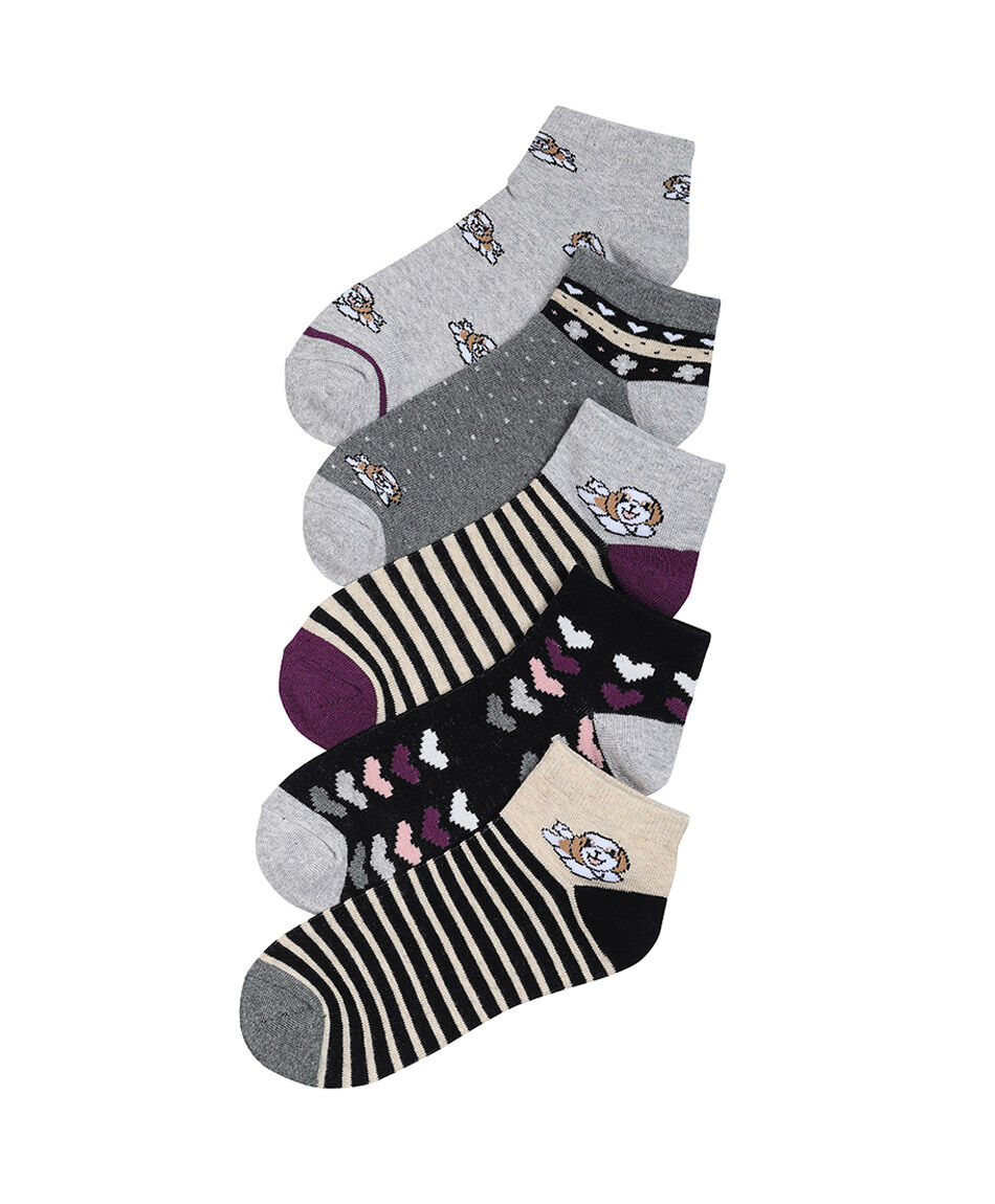 Pack 5calcetines mujer mix dise&ntilde;os