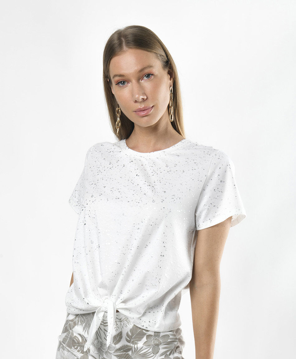 Polera mujer print nudo