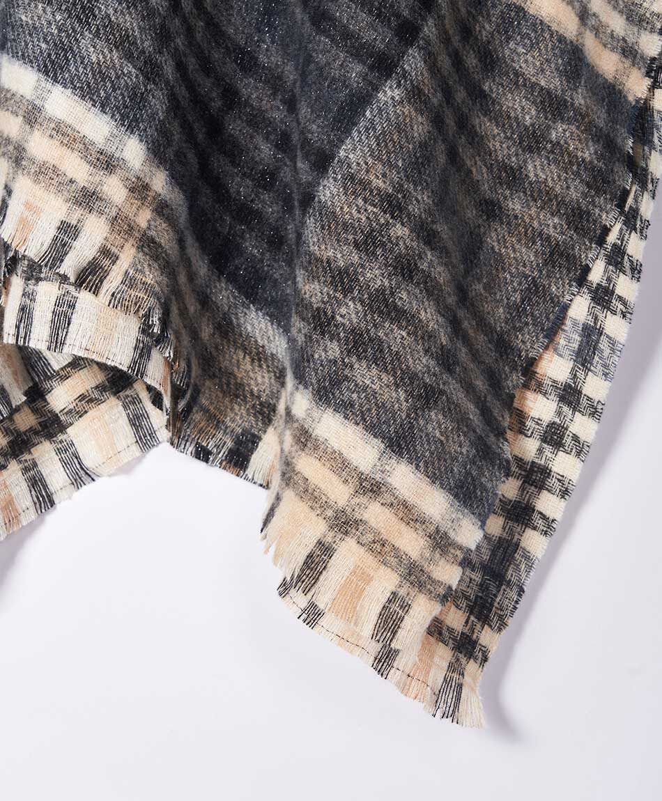 Poncho mujer lurex beige