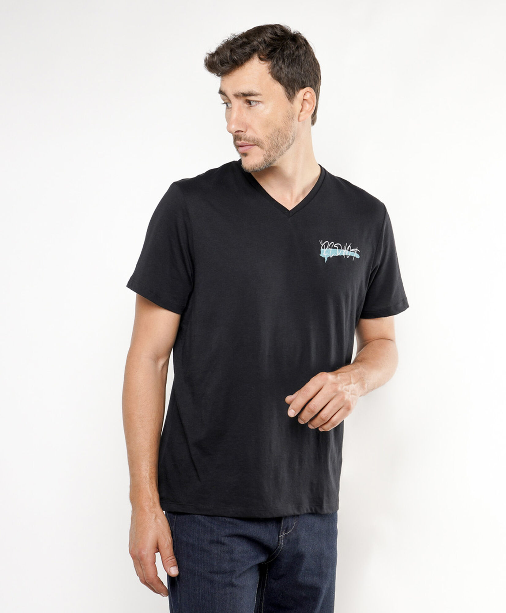 Polera hombre doble estampado graffiti Polera hombre doble estampado graffiti