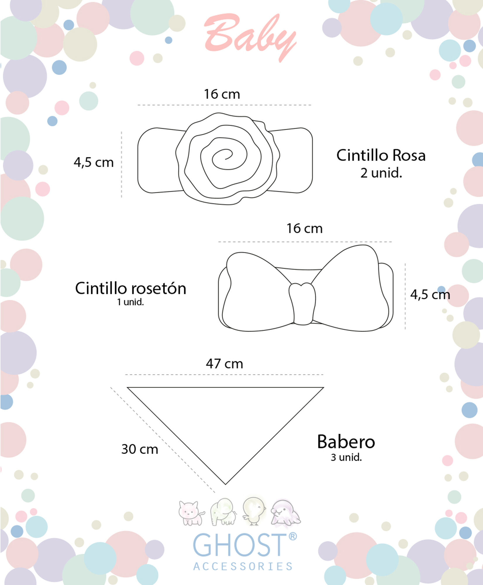 Set accesorios bebé pastel Set accesorios bebé pastel