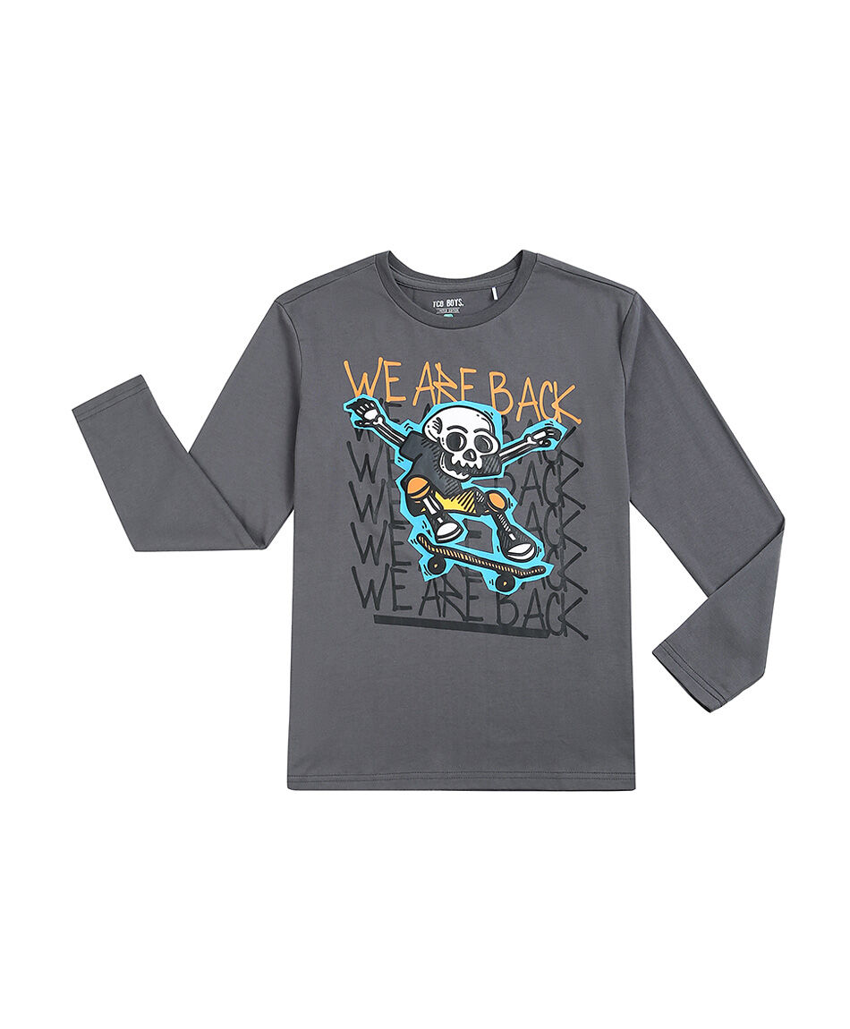 Polera ni&ntilde;o estampado esqueleto