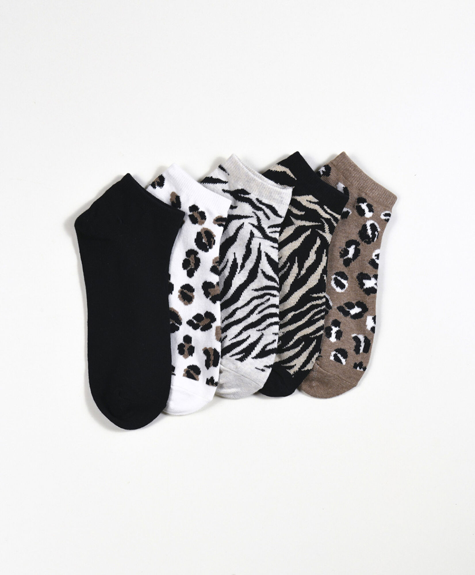 Pack 5 calcetines mujer cortos animal print Pack 5 calcetines mujer cortos animal print