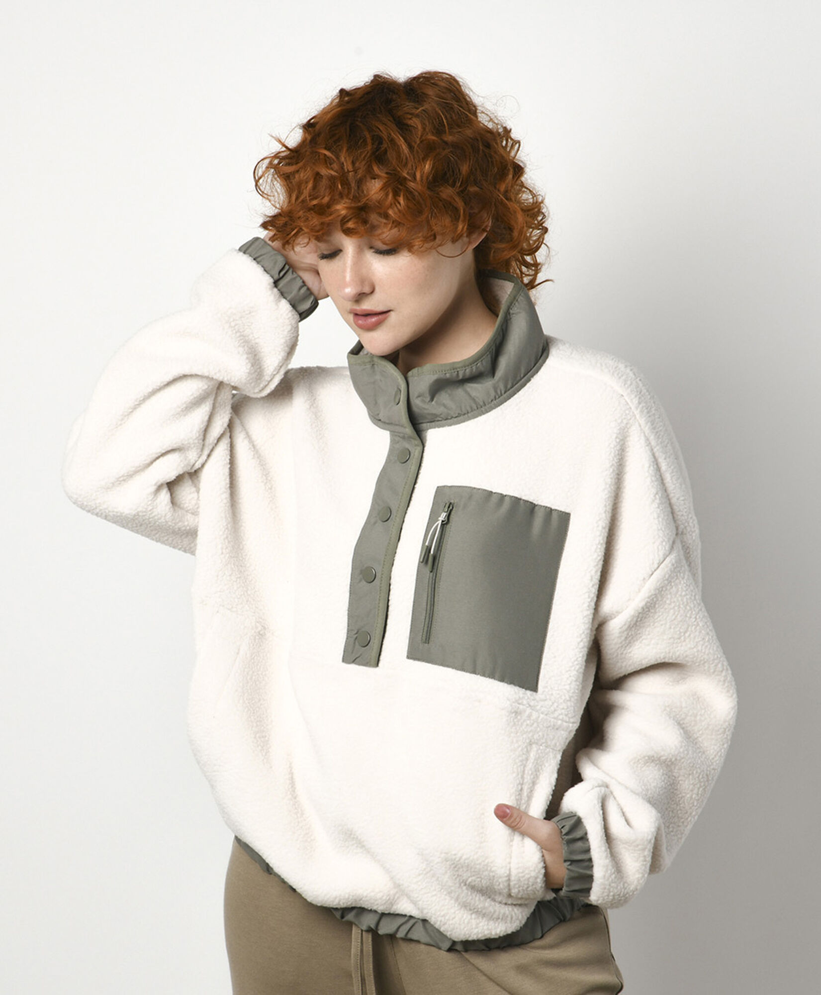 Polar mujer botones bicolor Polar mujer botones bicolor