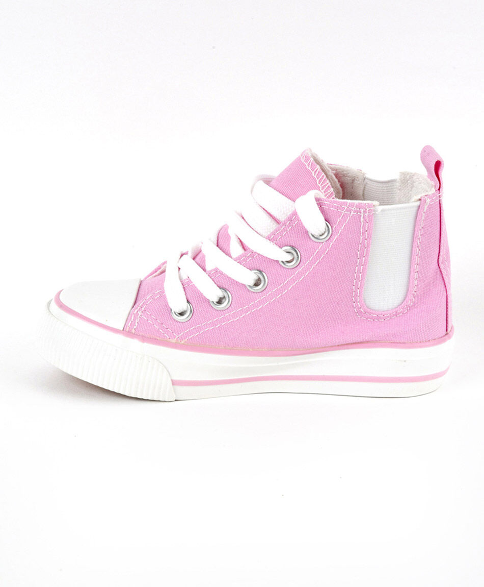 Zapatilla infantil ca&ntilde;a alta el&aacute;stico rosada