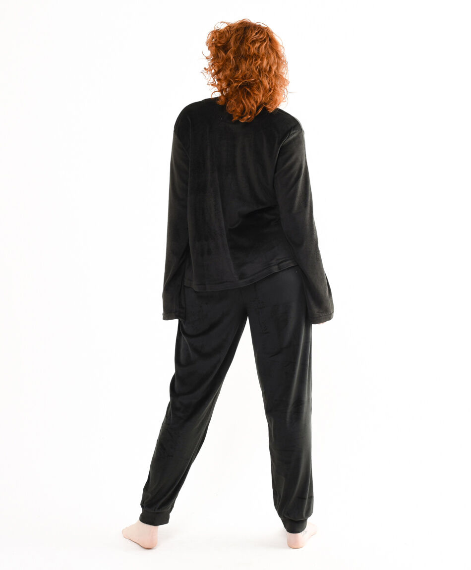 Pijama mujer black cat velvet