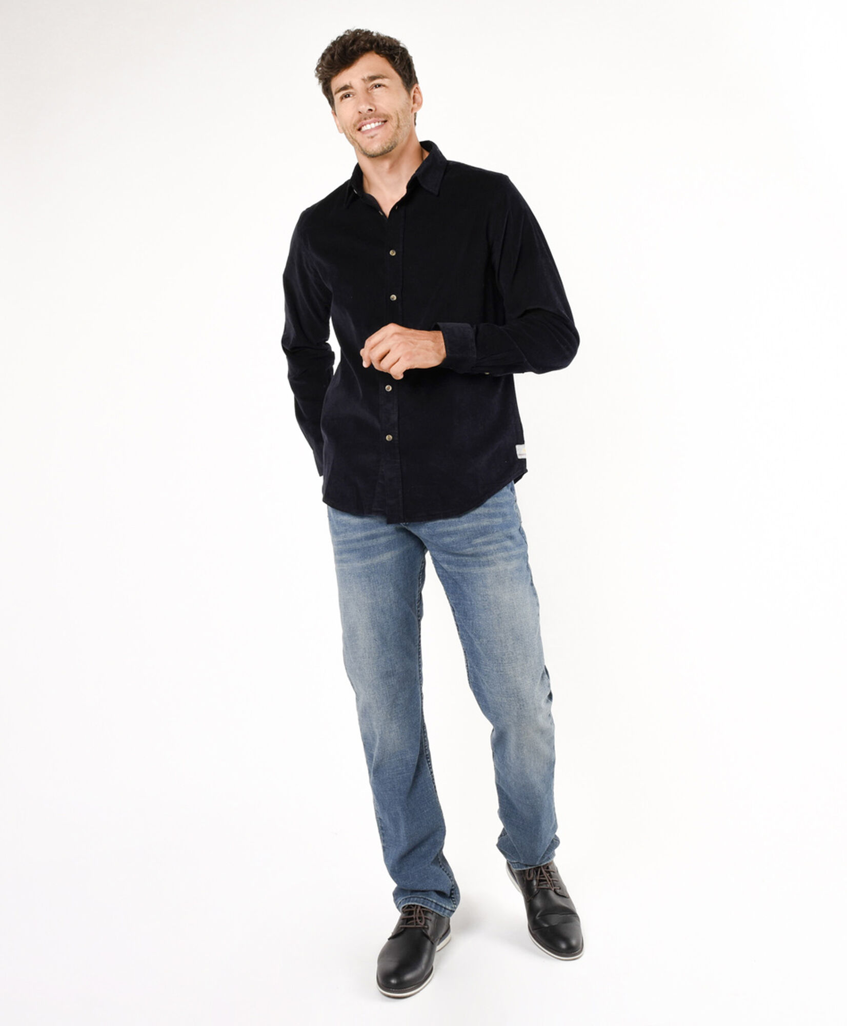 Camisa hombre corderoy negra Camisa hombre corderoy negra