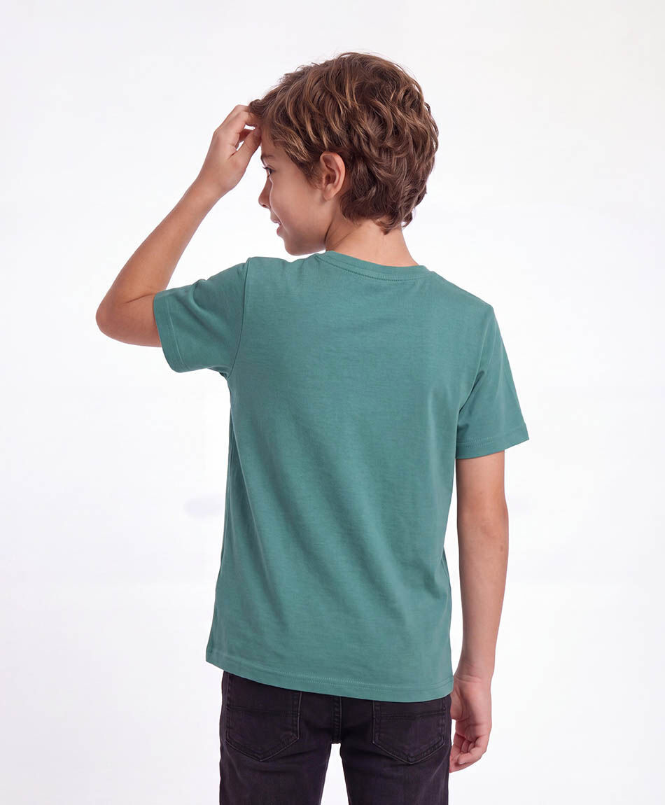 Polera ni&ntilde;o b&aacute;sica verde
