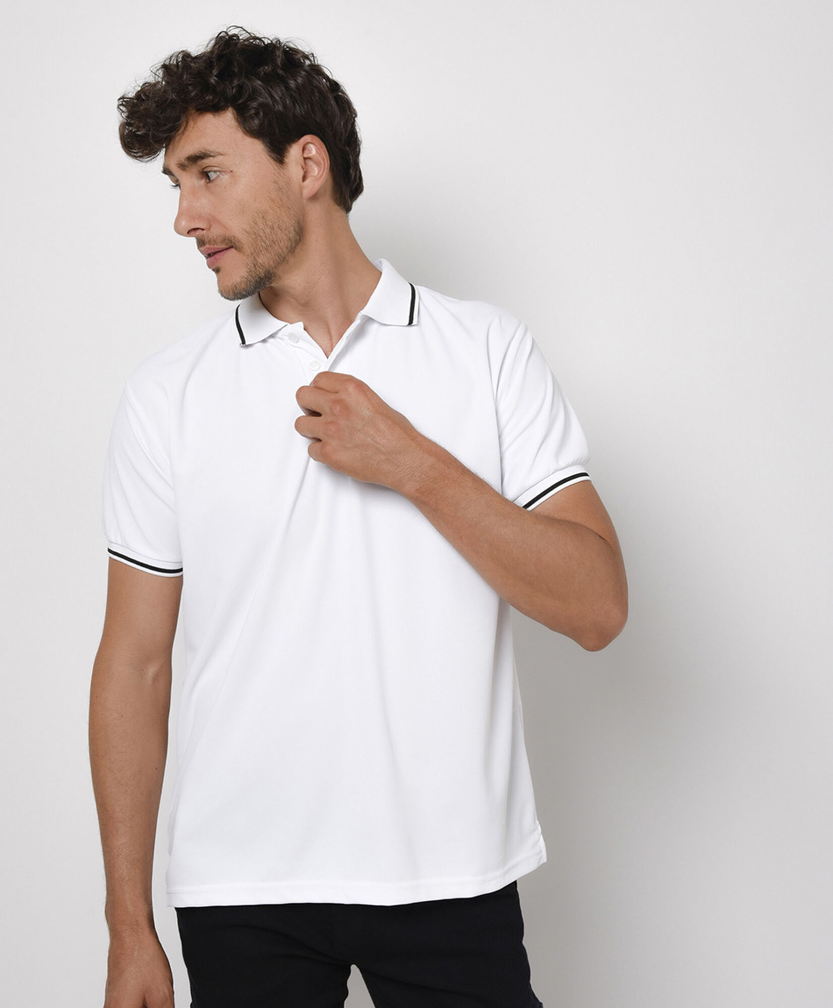 Polera hombre dry fit cuello piqué colores Polera hombre dry fit cuello piqué colores
