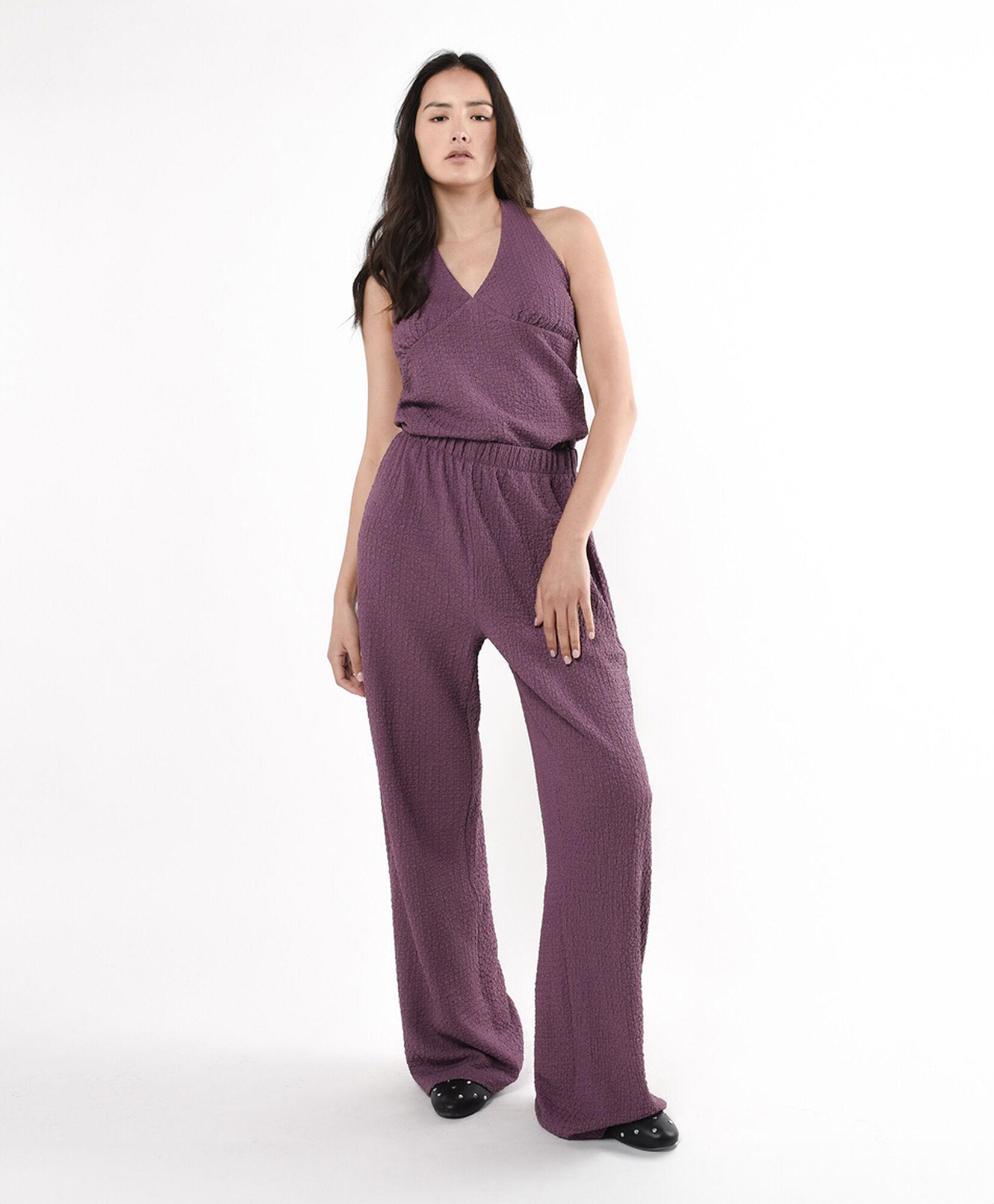 Pantalón mujer textura wide Pantalón mujer textura wide