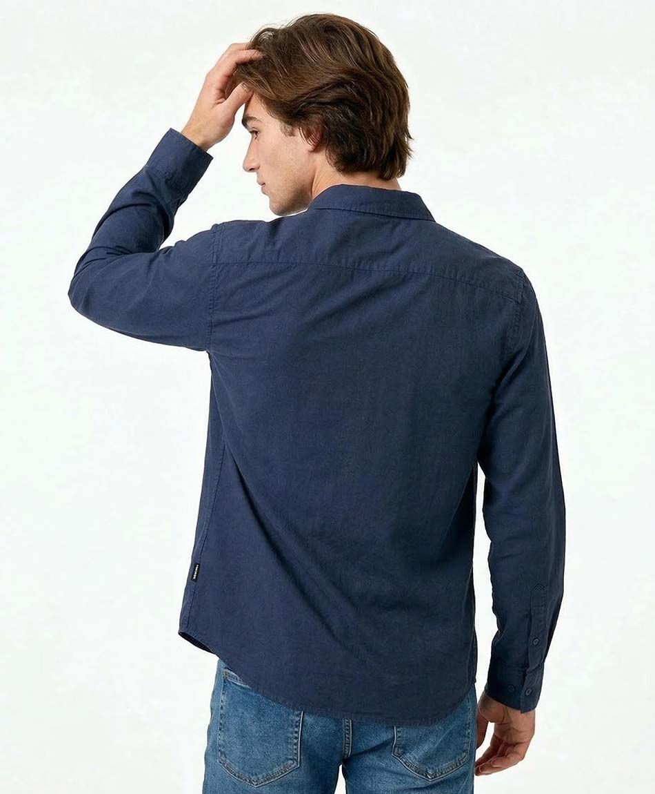 Camisa hombre lisa azul