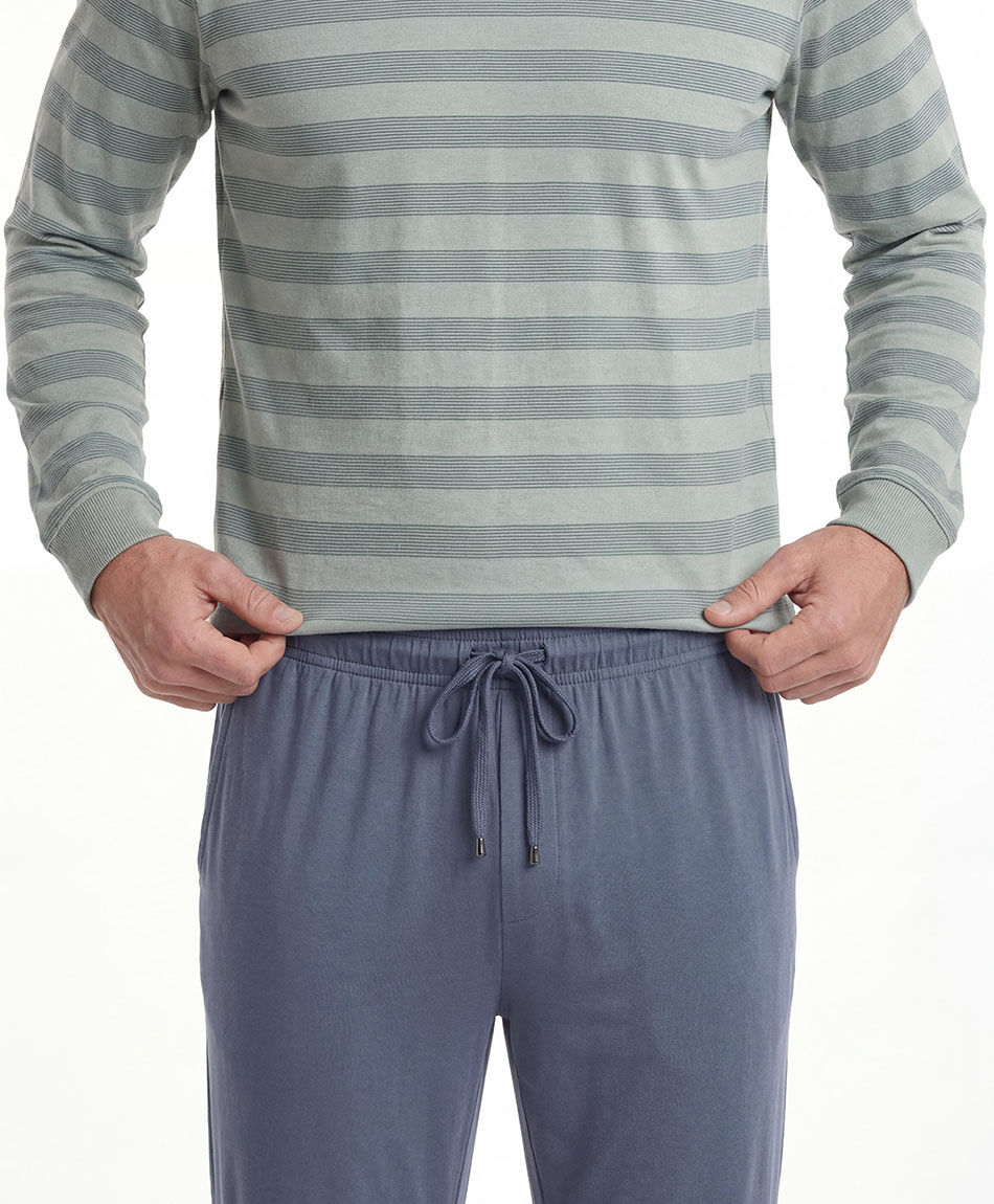 Pijama hombre l&iacute;neas bicolor