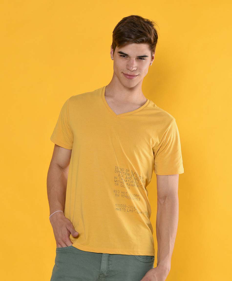 Polera manga corta cuello en v