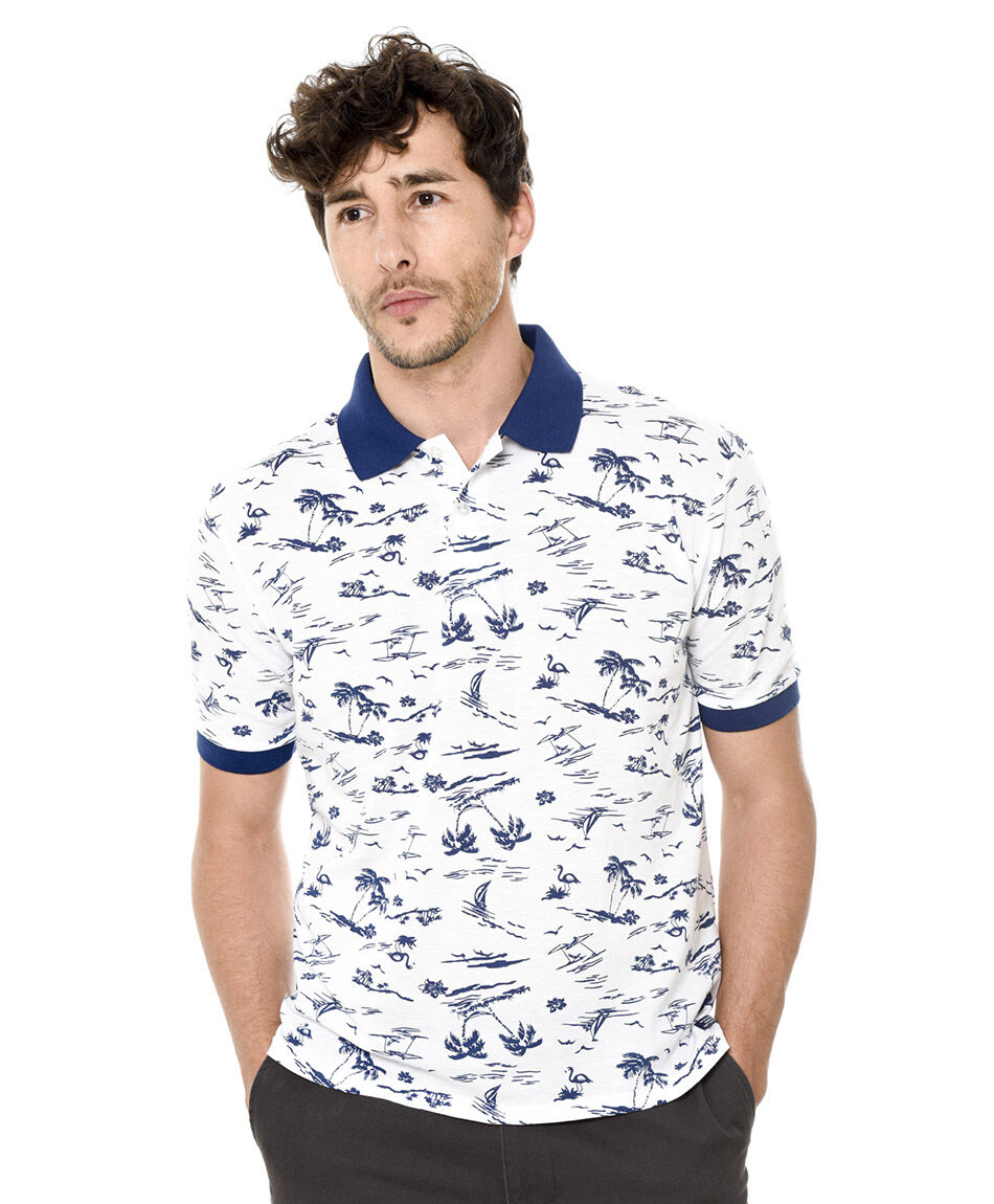 Polera polo estampada