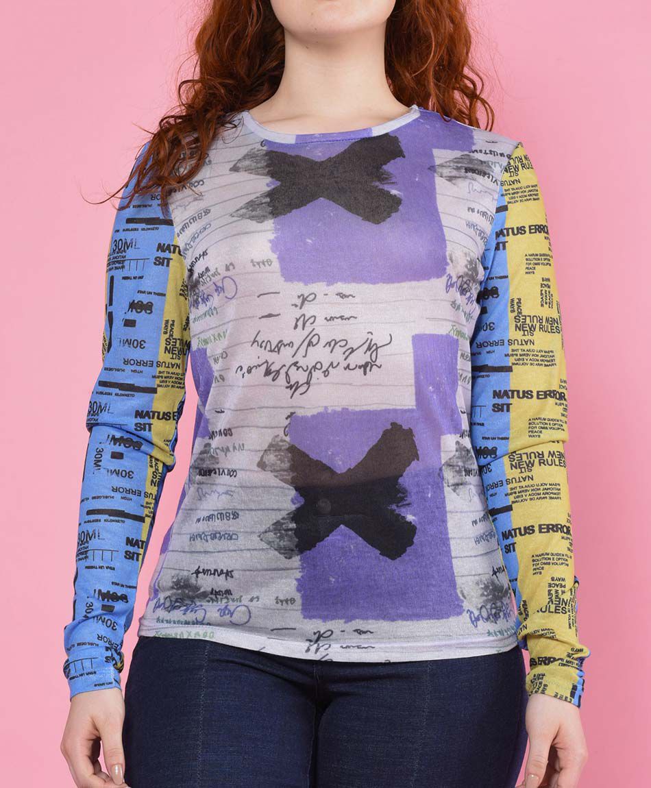 Polera manga larga cuello redondo