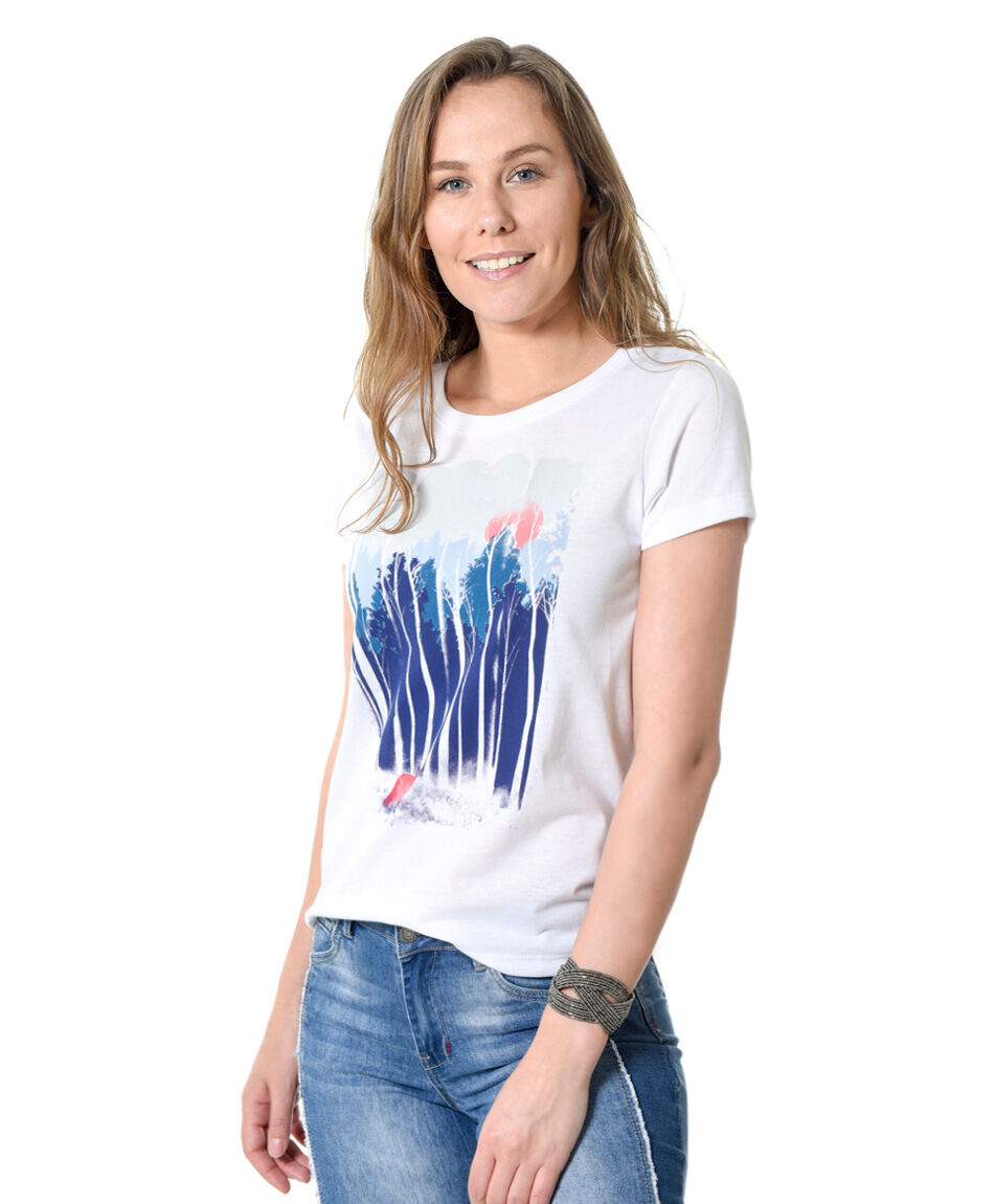 Polera estampado bosque
