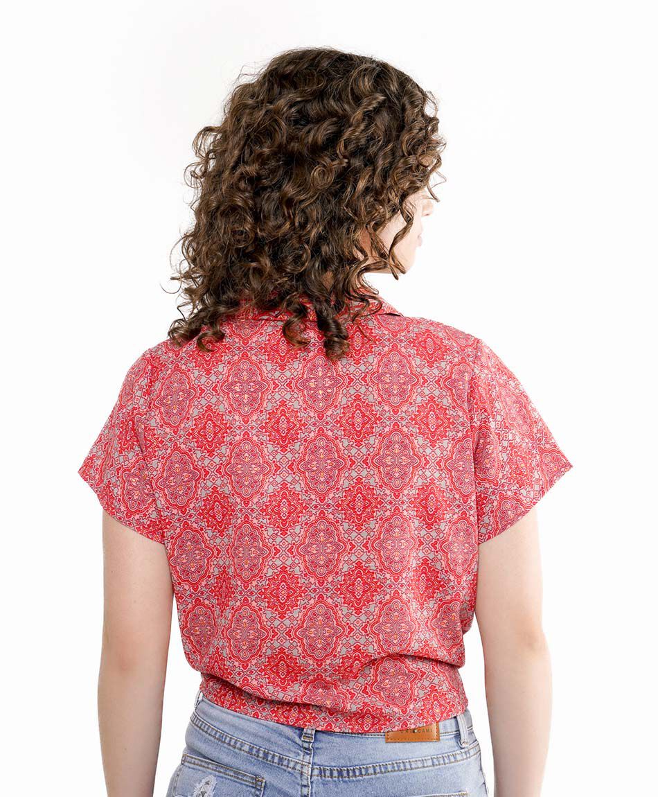 Blusa mujer nudo acinturado