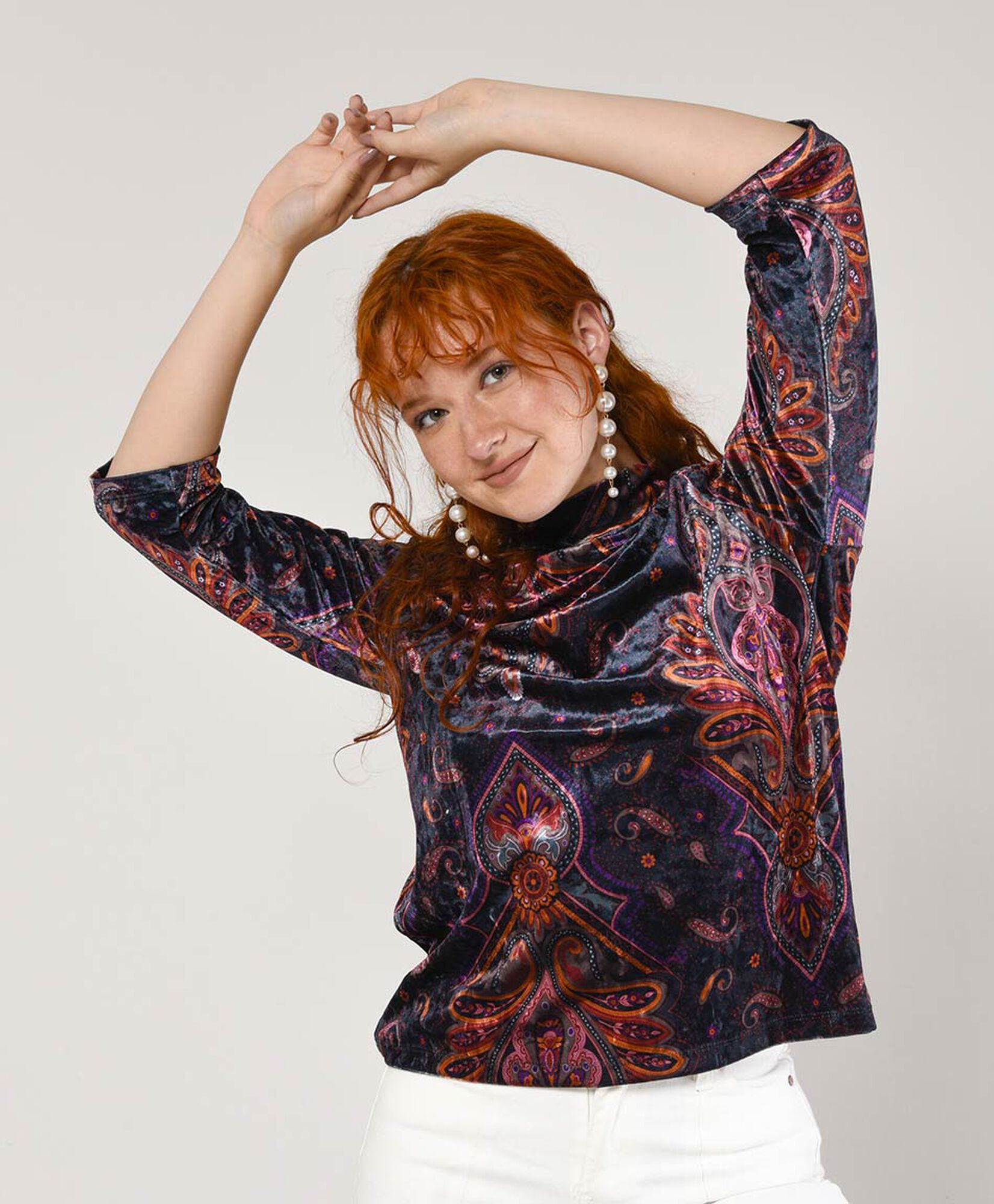 Polera mujer estampada velvet Polera mujer estampada velvet