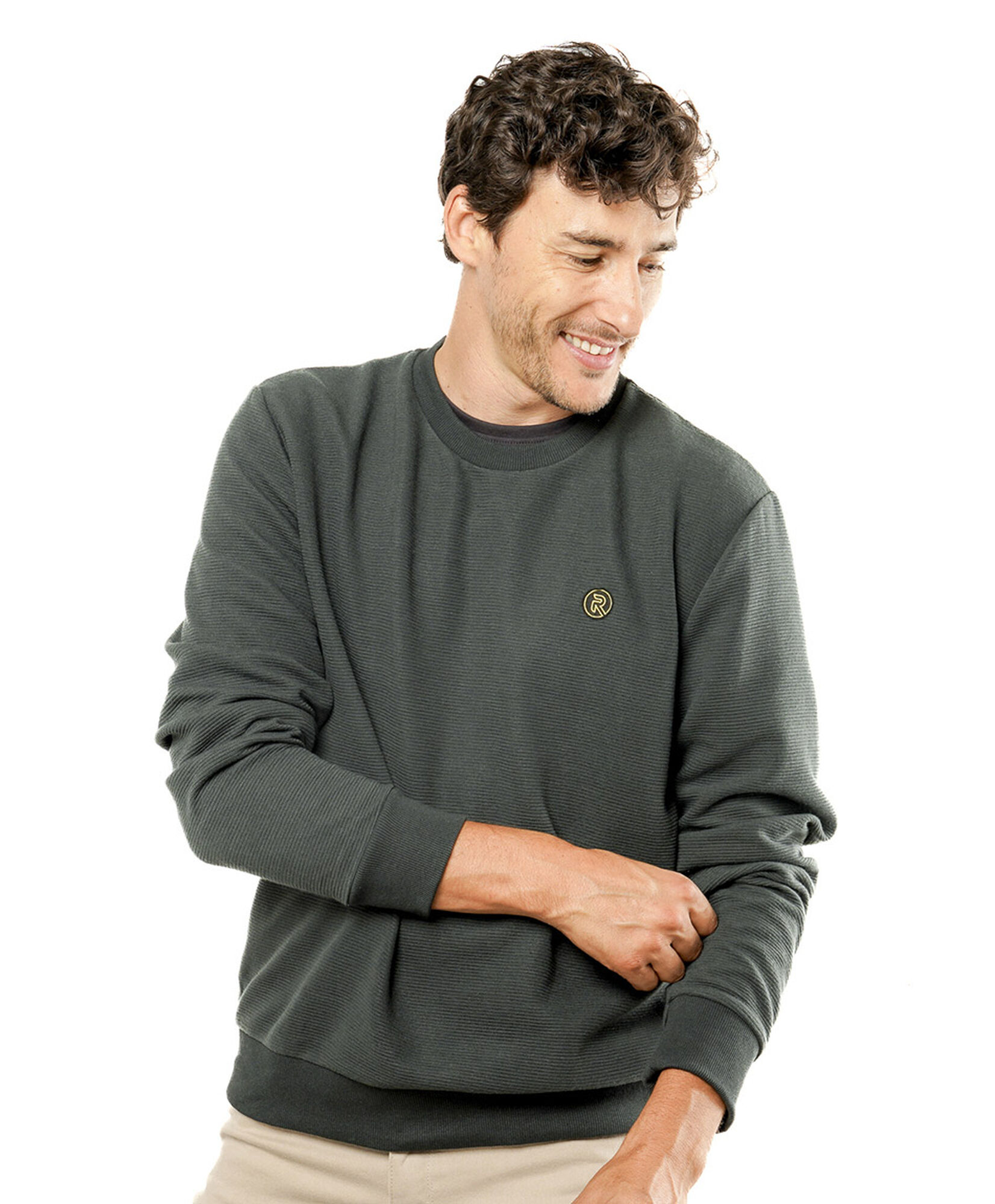 Polerón hombre liso verde Polerón hombre liso verde