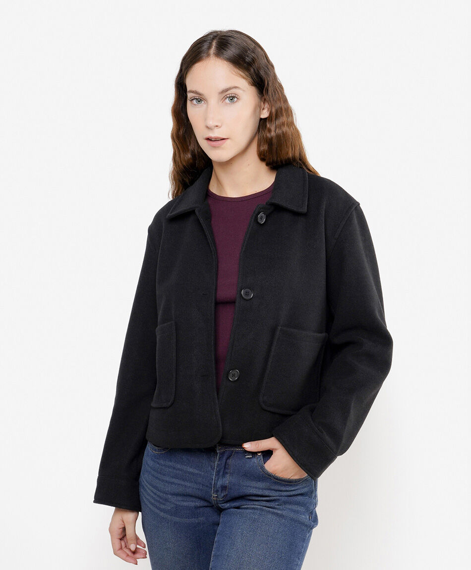 Chaqueta mujer crop bolsillos