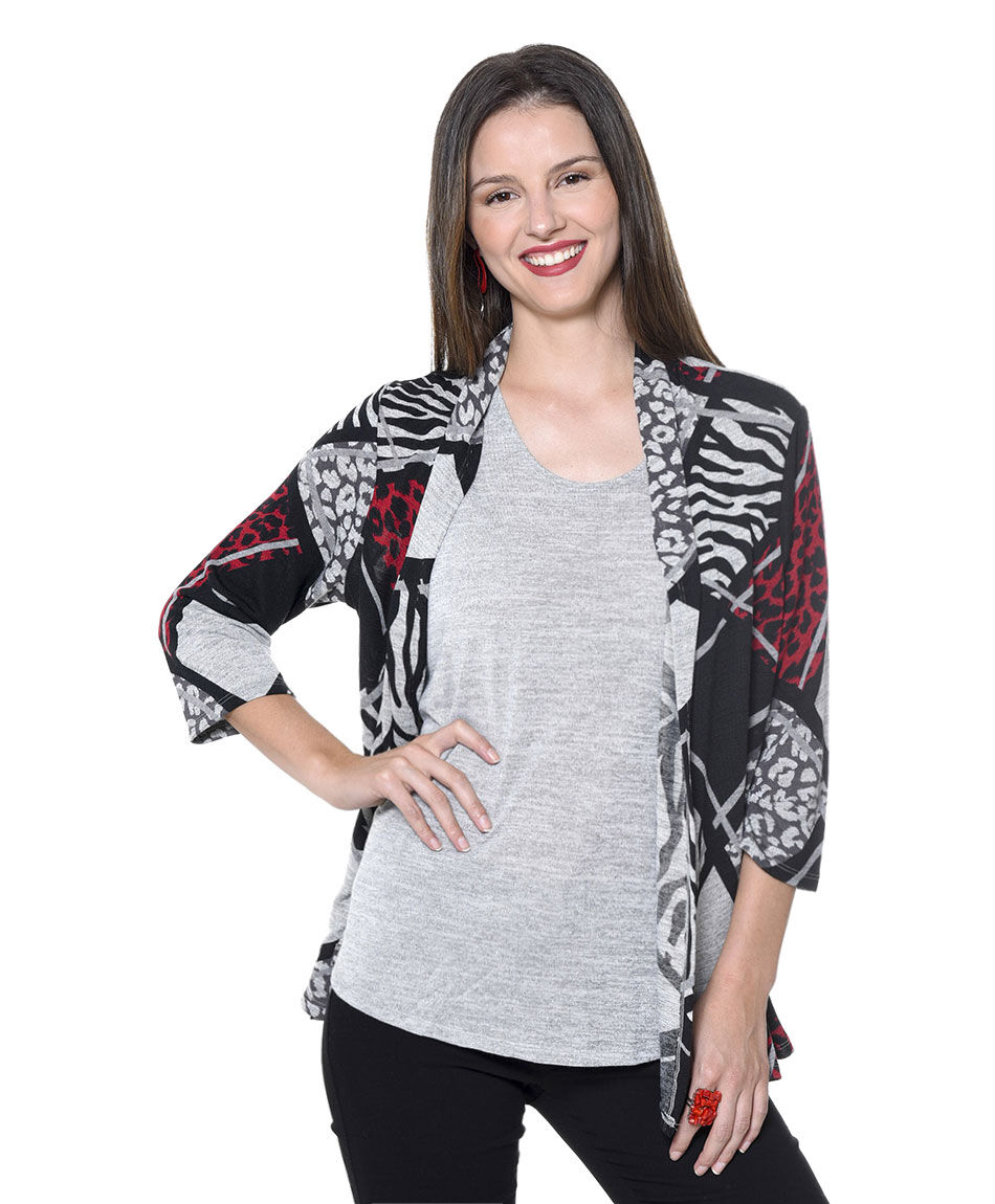 Polera duo estampada
