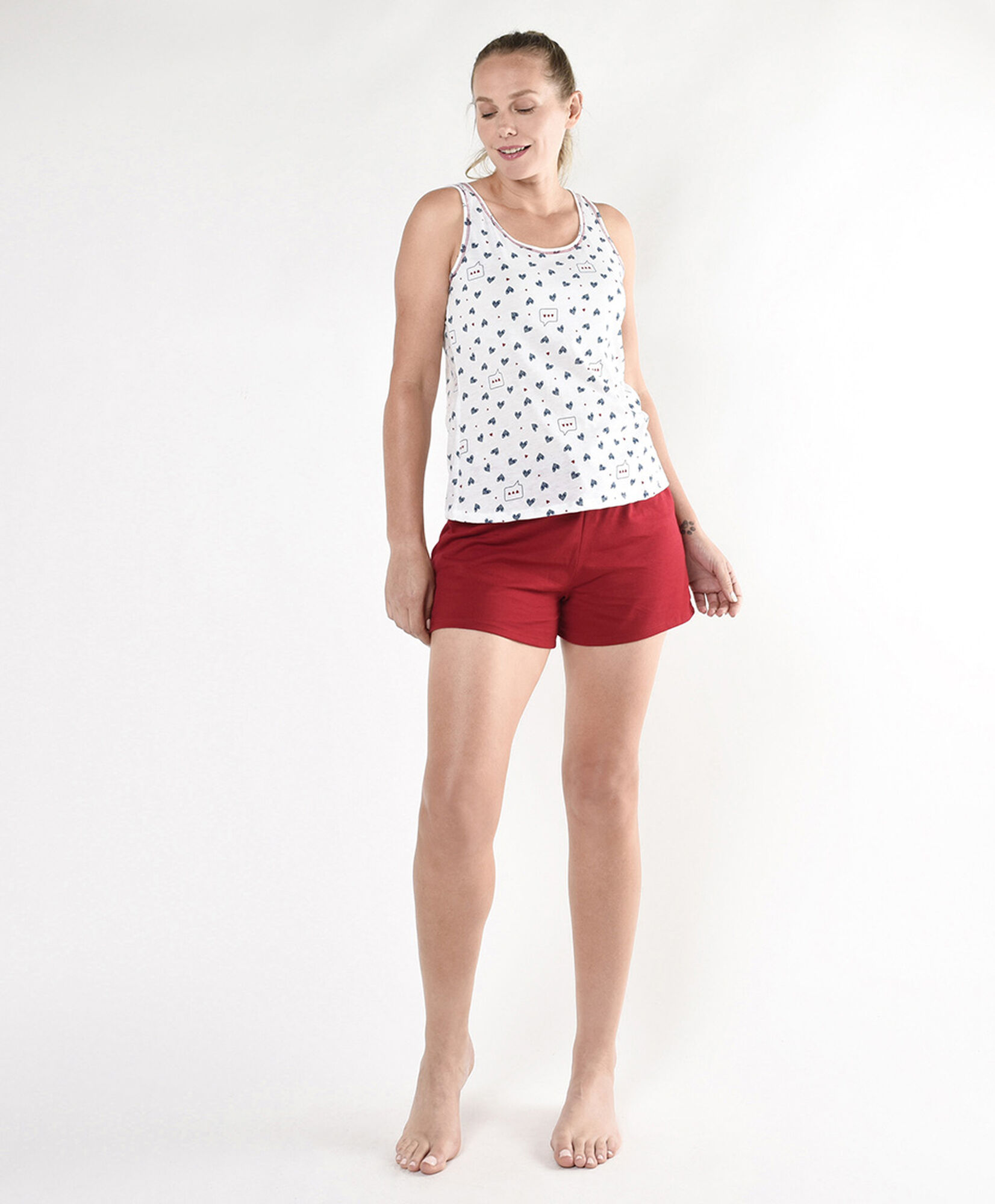 Pijama mujer corazones short Pijama mujer corazones short
