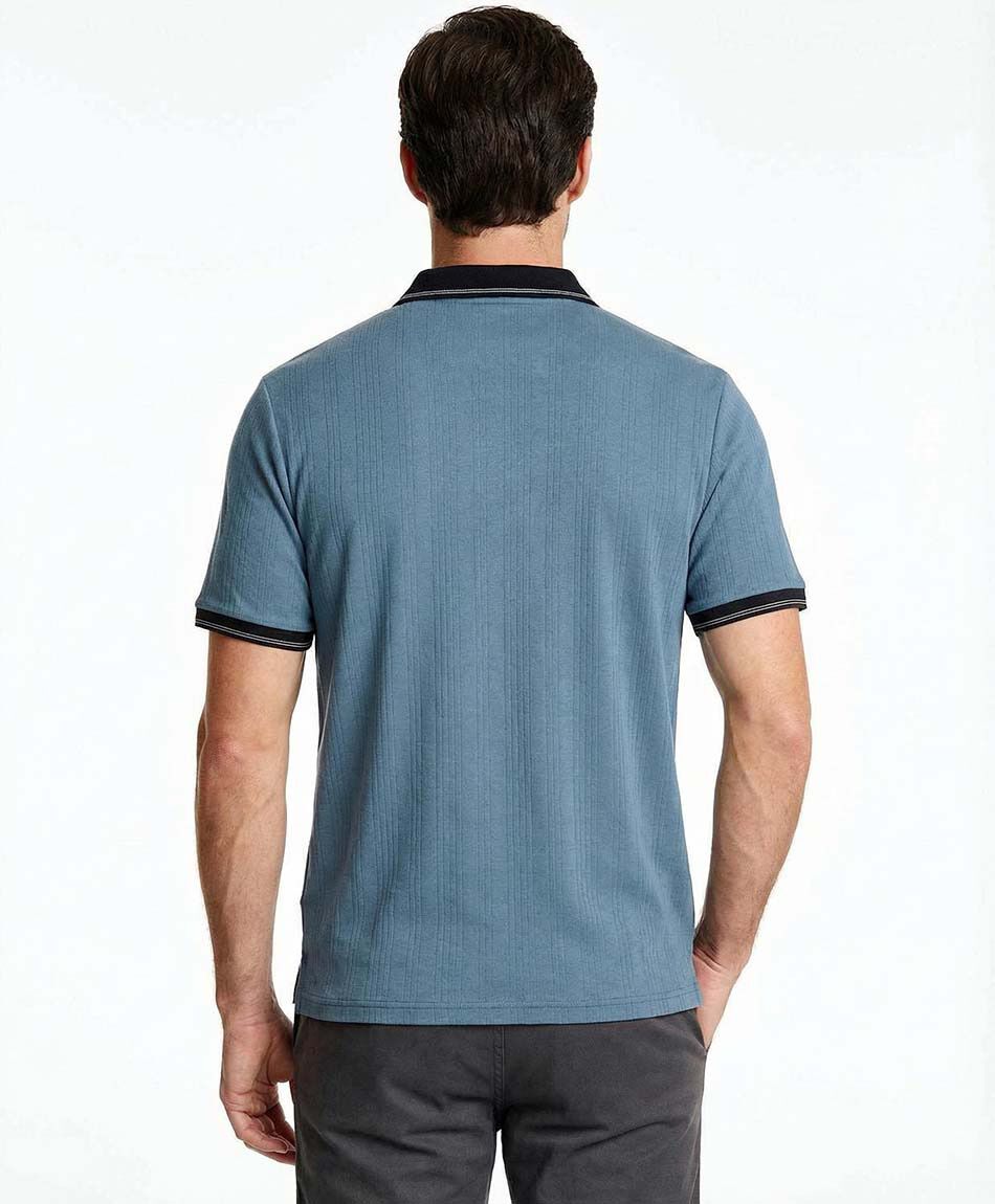 Polera hombre cuello polo blue