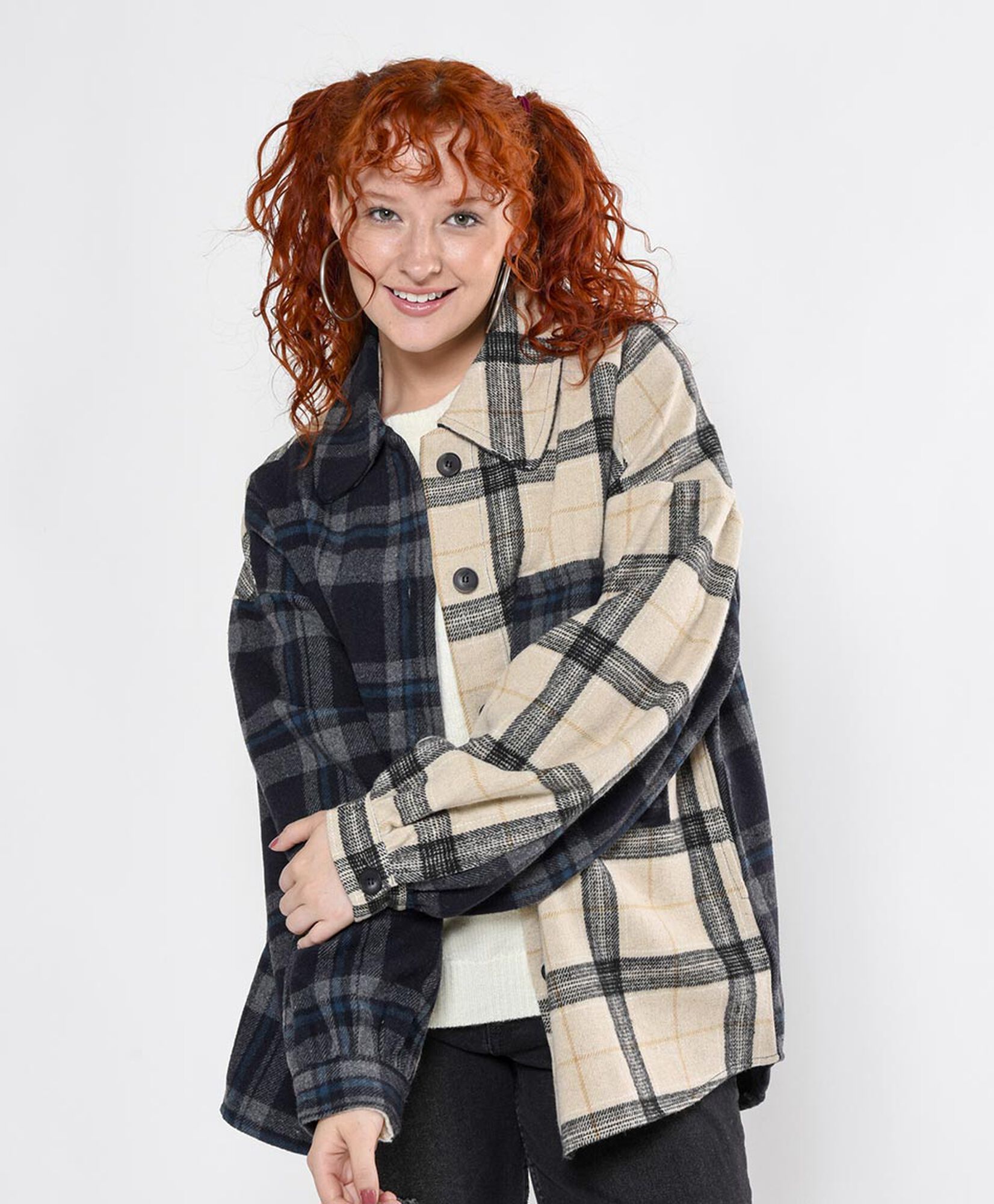 Chaqueta mujer escocesa bicolor Chaqueta mujer escocesa bicolor