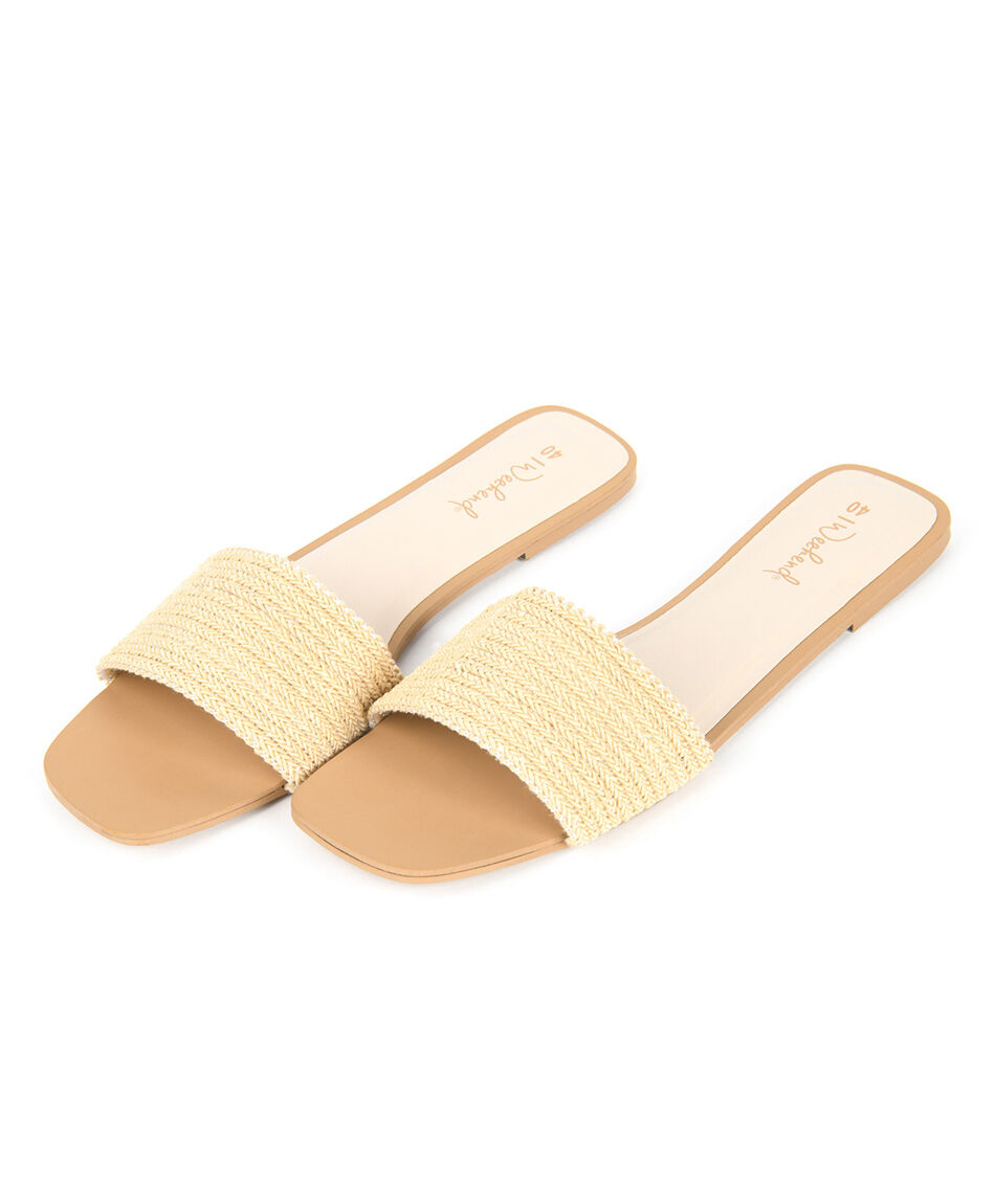 Sandalia mujer tejida plana