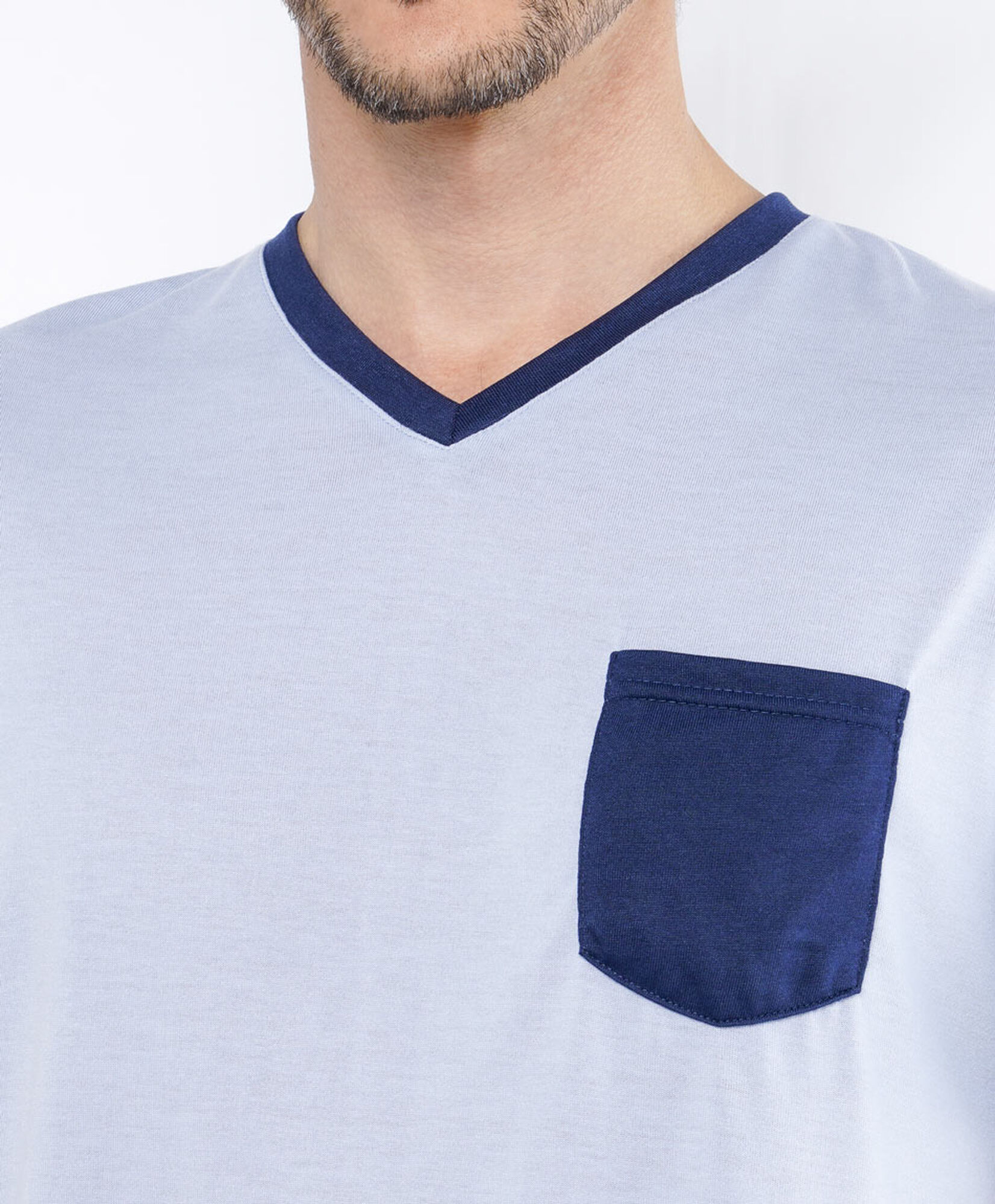 Pijama hombre bolsillo azul Pijama hombre bolsillo azul
