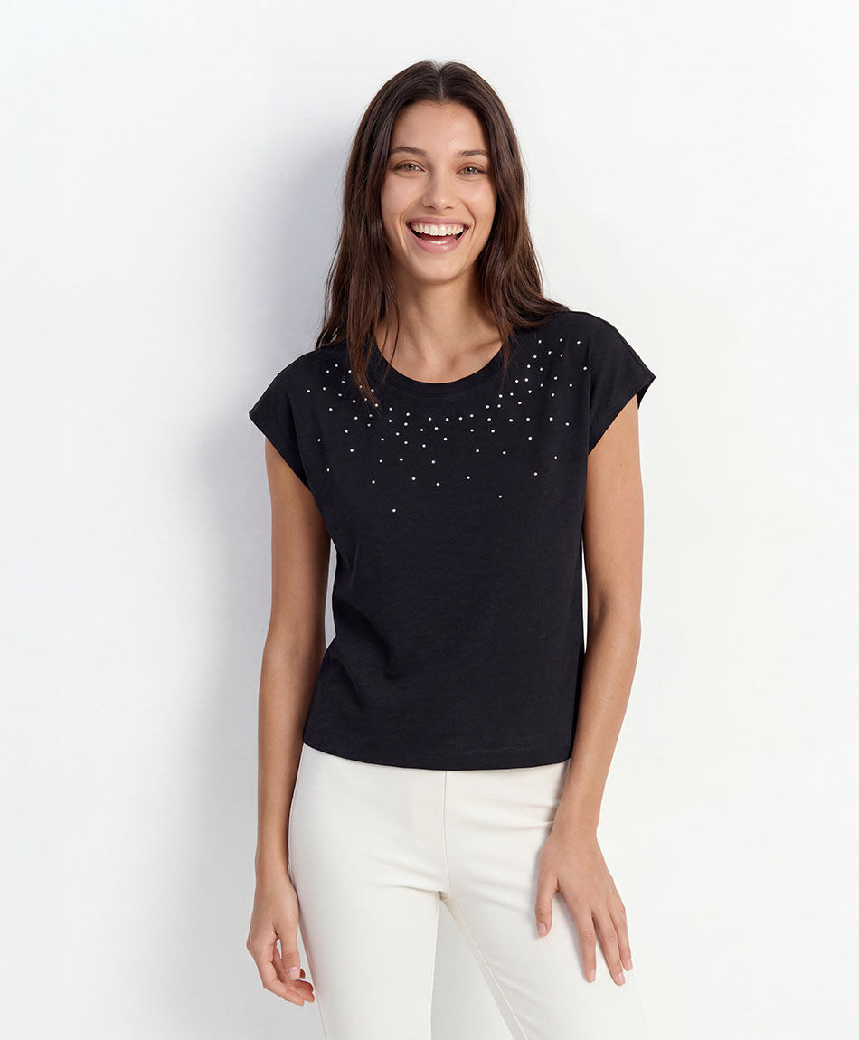 Polera mujer brillos superior