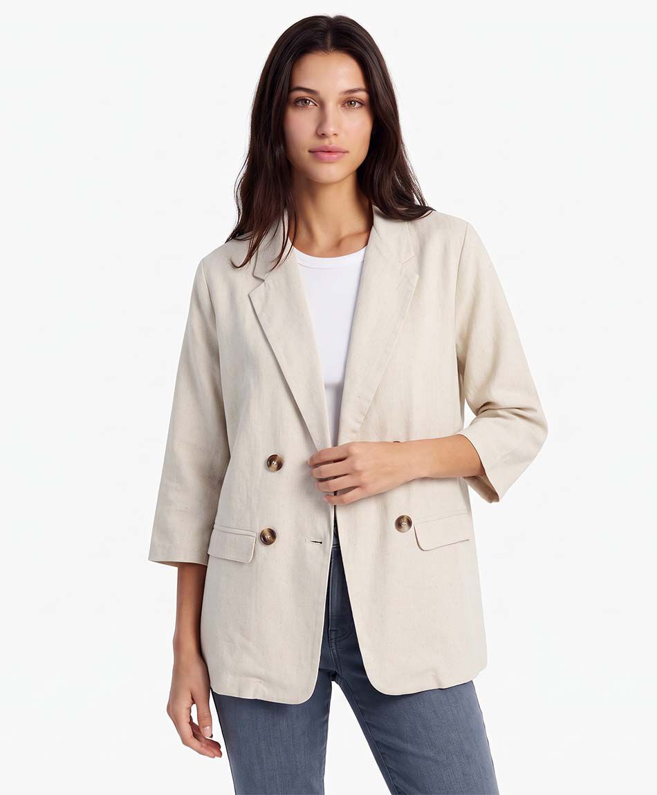 Blazer mujer lino beige