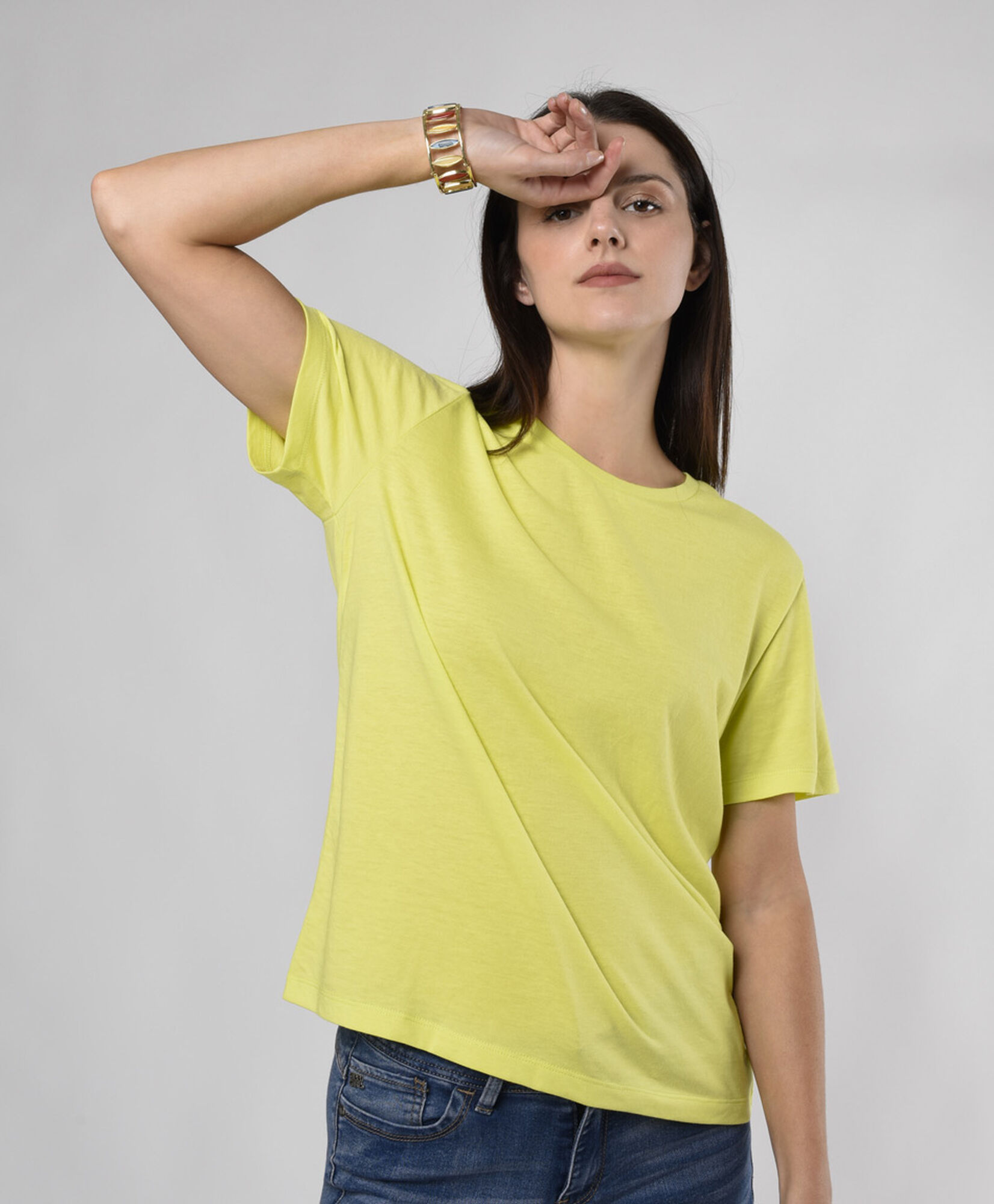 Polera mujer lisa amarilla Polera mujer lisa amarilla