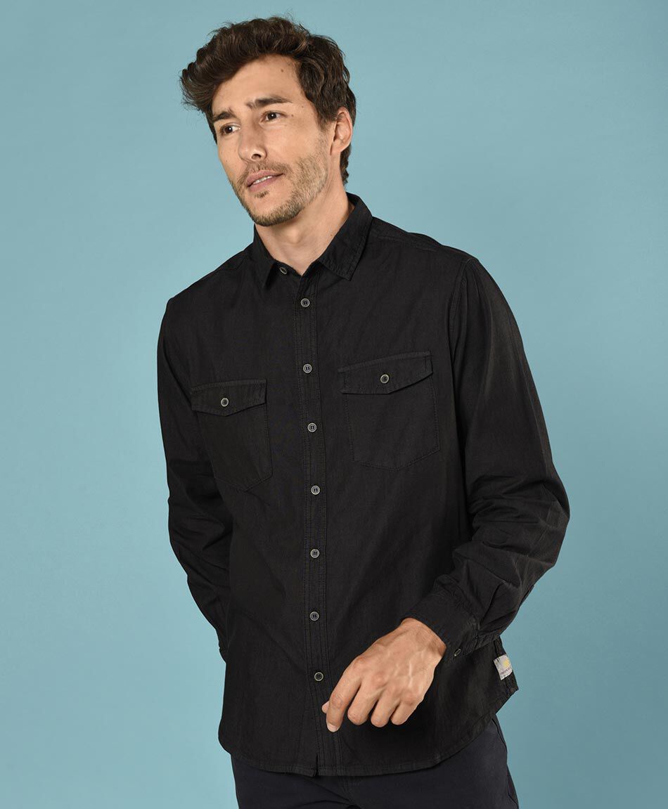 Camisa sin estampado manga larga