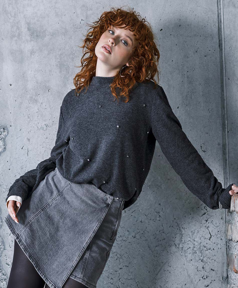Polera mujer perlas