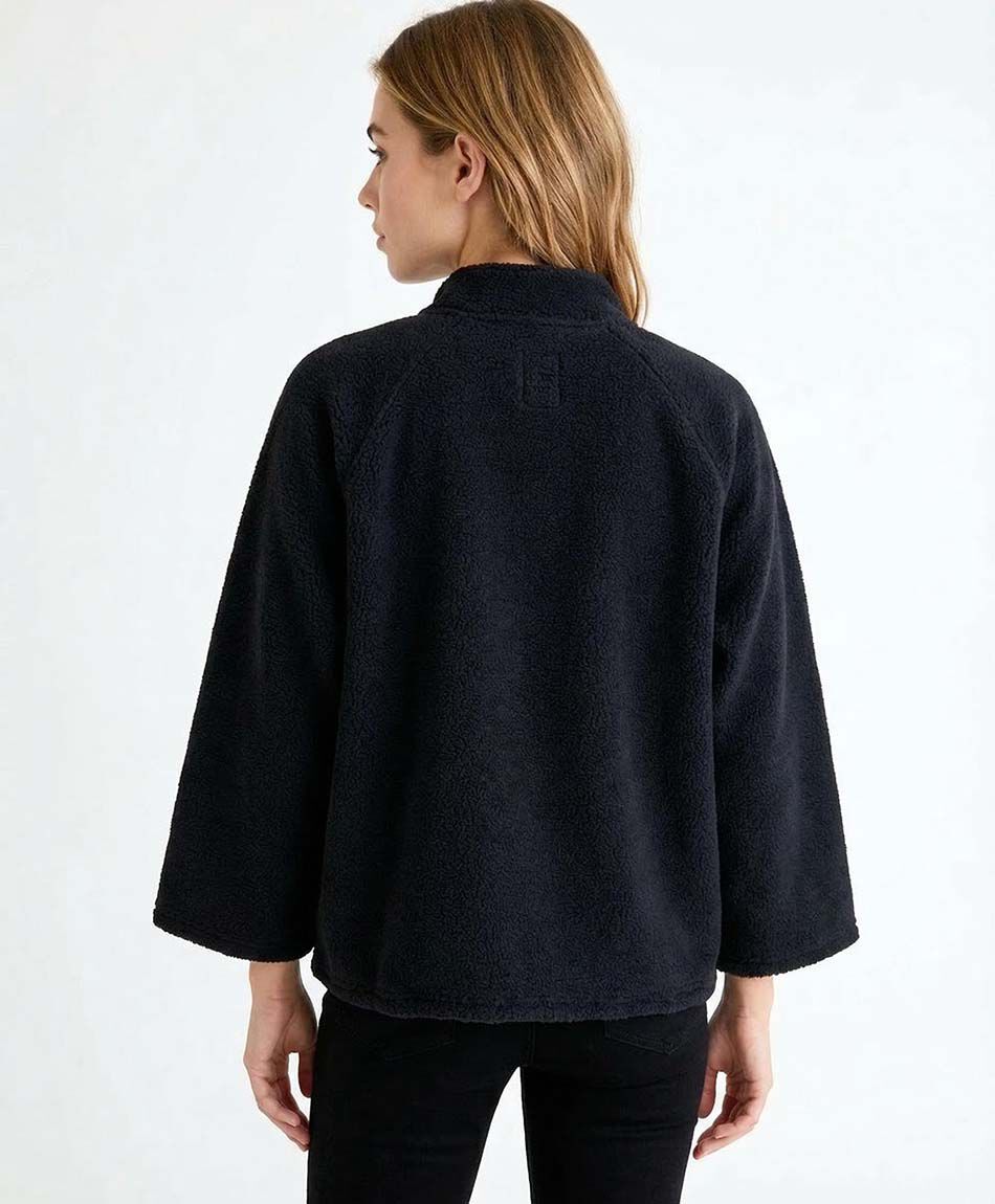 Poler&oacute;n manta mujer negro